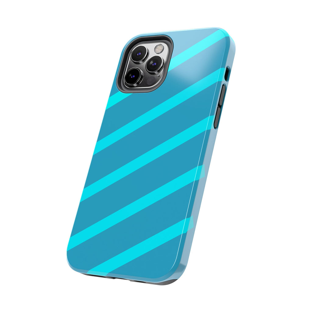 Tough Phone Case — Blue Diagonal Stripe Shockproof Cover