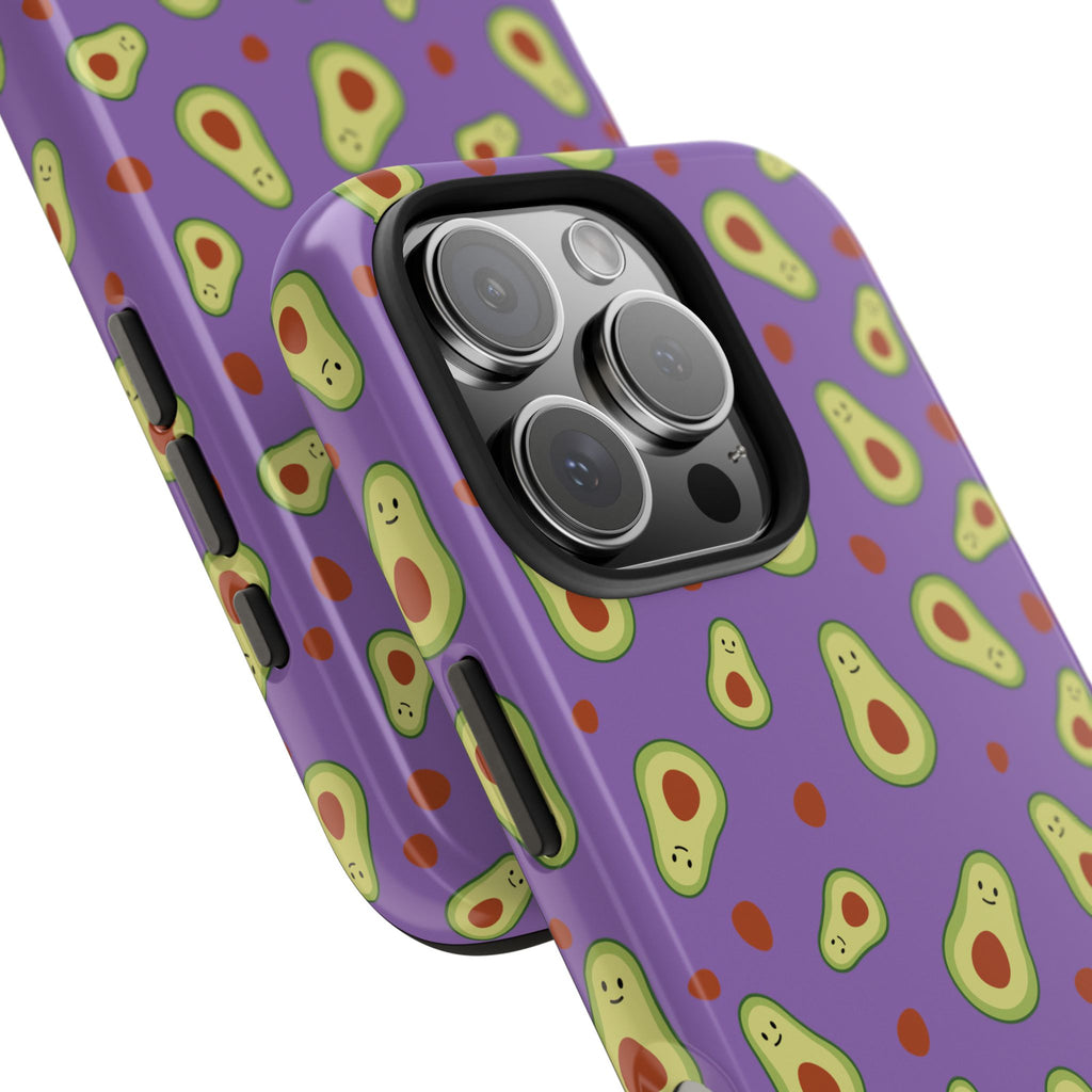 Avocado Pattern Tough Phone Case — Cute Purple Avocado Phone Cover