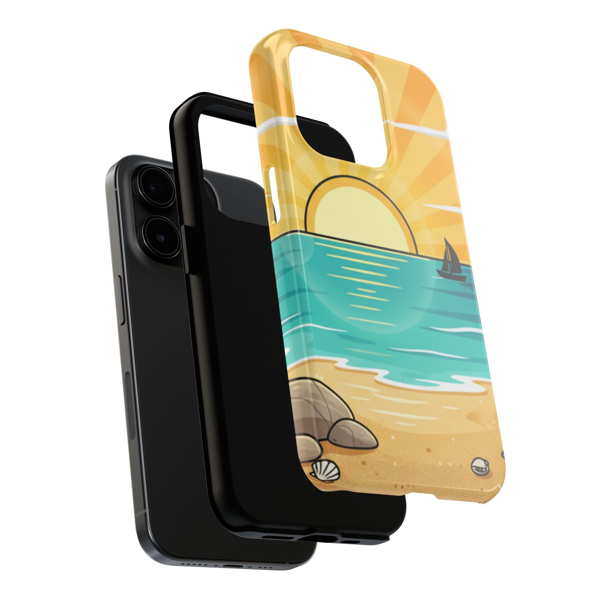 Tough Phone Case — Sunset Beach Sailboat Design