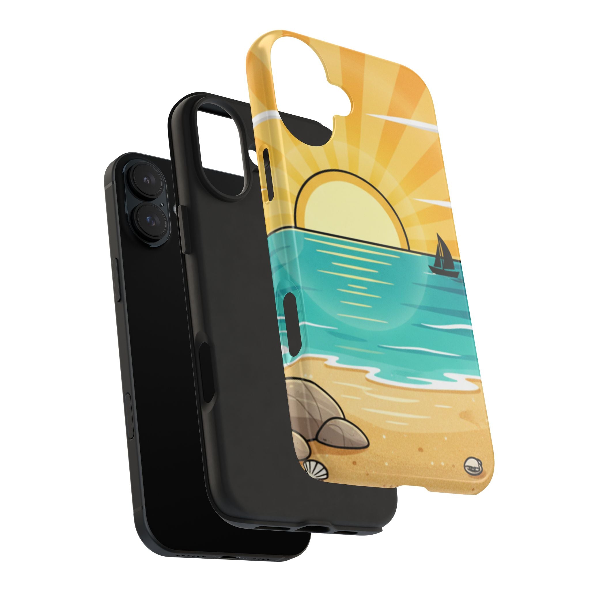 Tough Phone Case — Sunset Beach Sailboat Design
