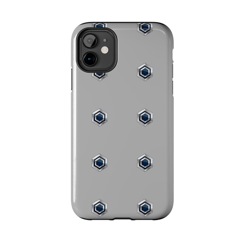 Tough Phone Case — Minimal Hex Rivet Armor (Gray)