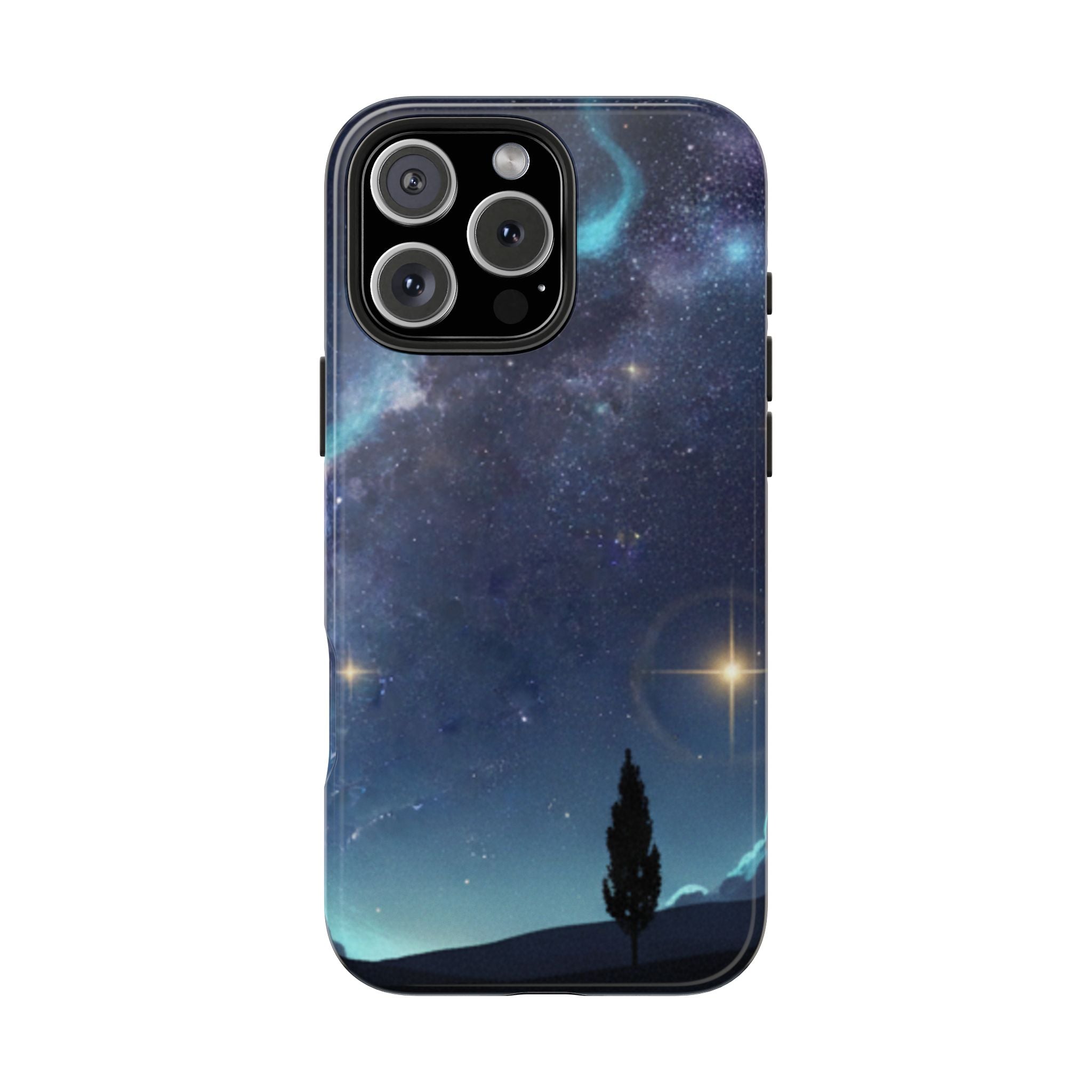 Galaxy Night Sky Tough Phone Case — Starry Landscape Protective Phone Cover