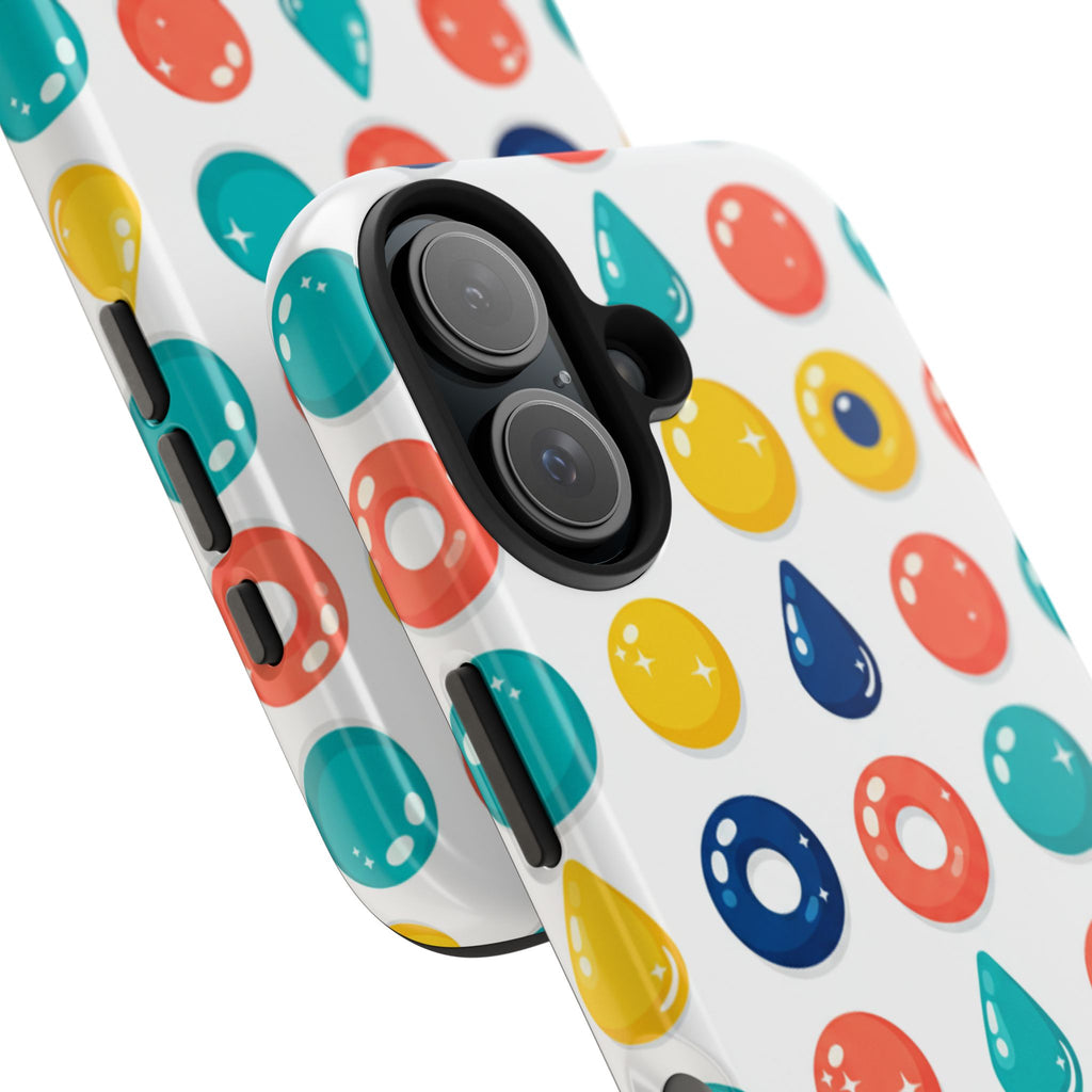 Colorful Candy Dot Tough Phone Case — Bright Retro Polka Drop Design