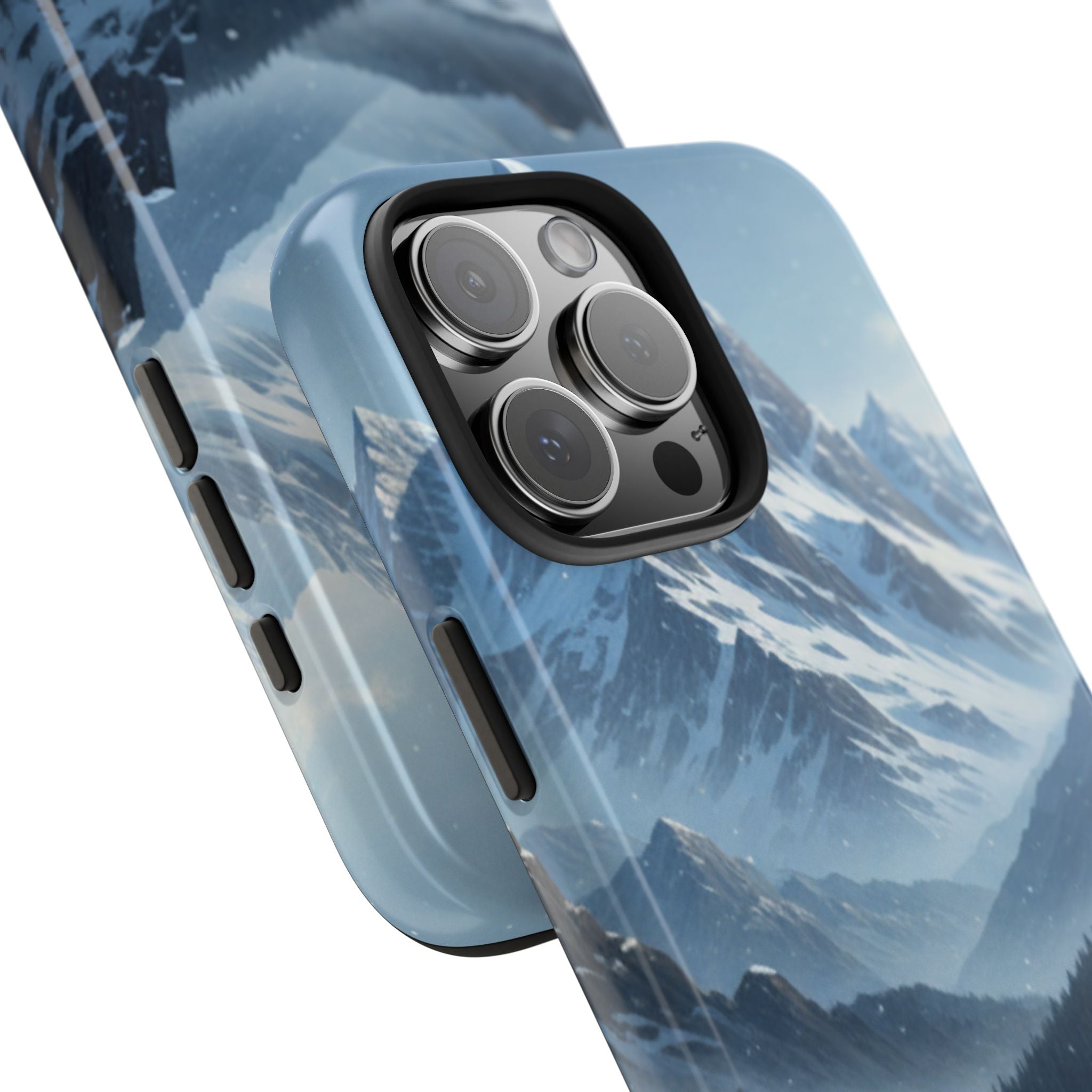 Tough Phone Case — Snowy Mountain Cabin Landscape Protective Phone Cover