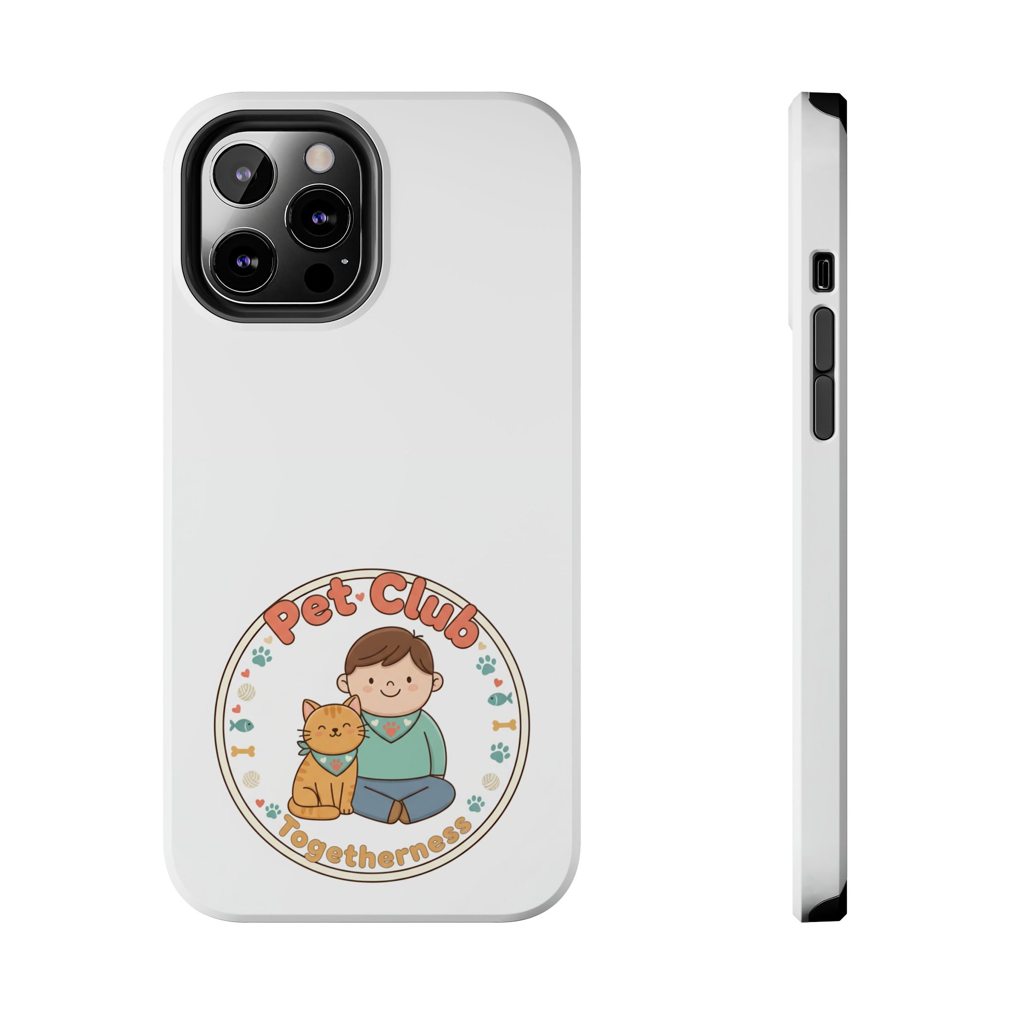 Pet Club Tough Phone Case — Cute Boy & Cat Illustration, "Togetherness" Design