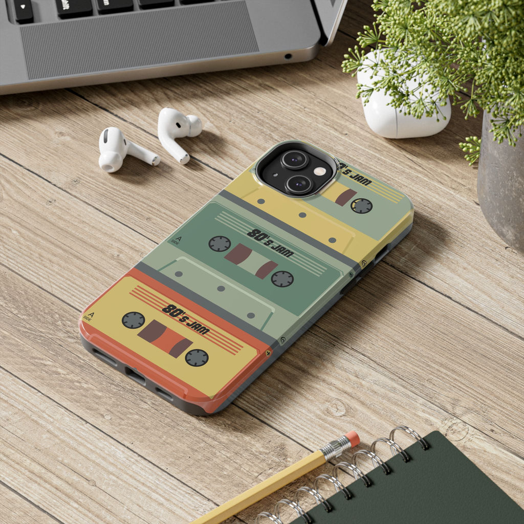 Retro 80s Cassette Tough Phone Case — "80's Jam" Vintage Tape Design