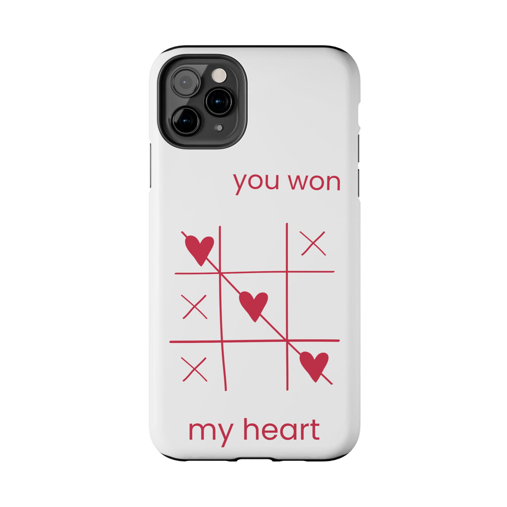 Tough Phone Case — "You Won My Heart" Tic-Tac-Toe Valentine Phone Cover