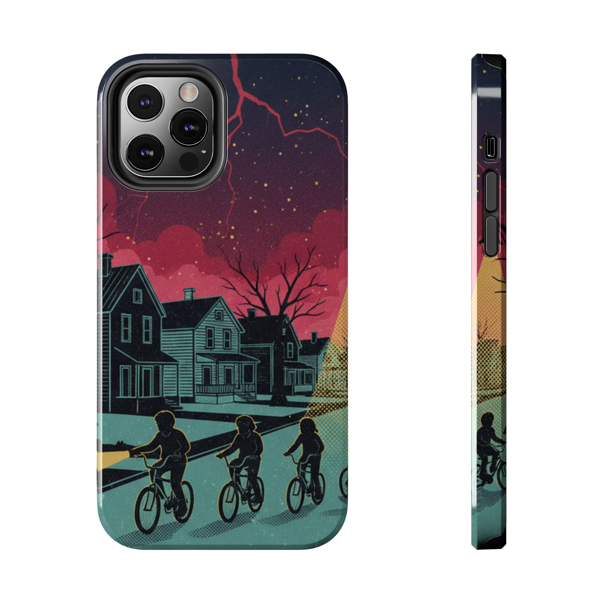 Tough Phone Case — Nostalgic Night Bike Ride Sky Design