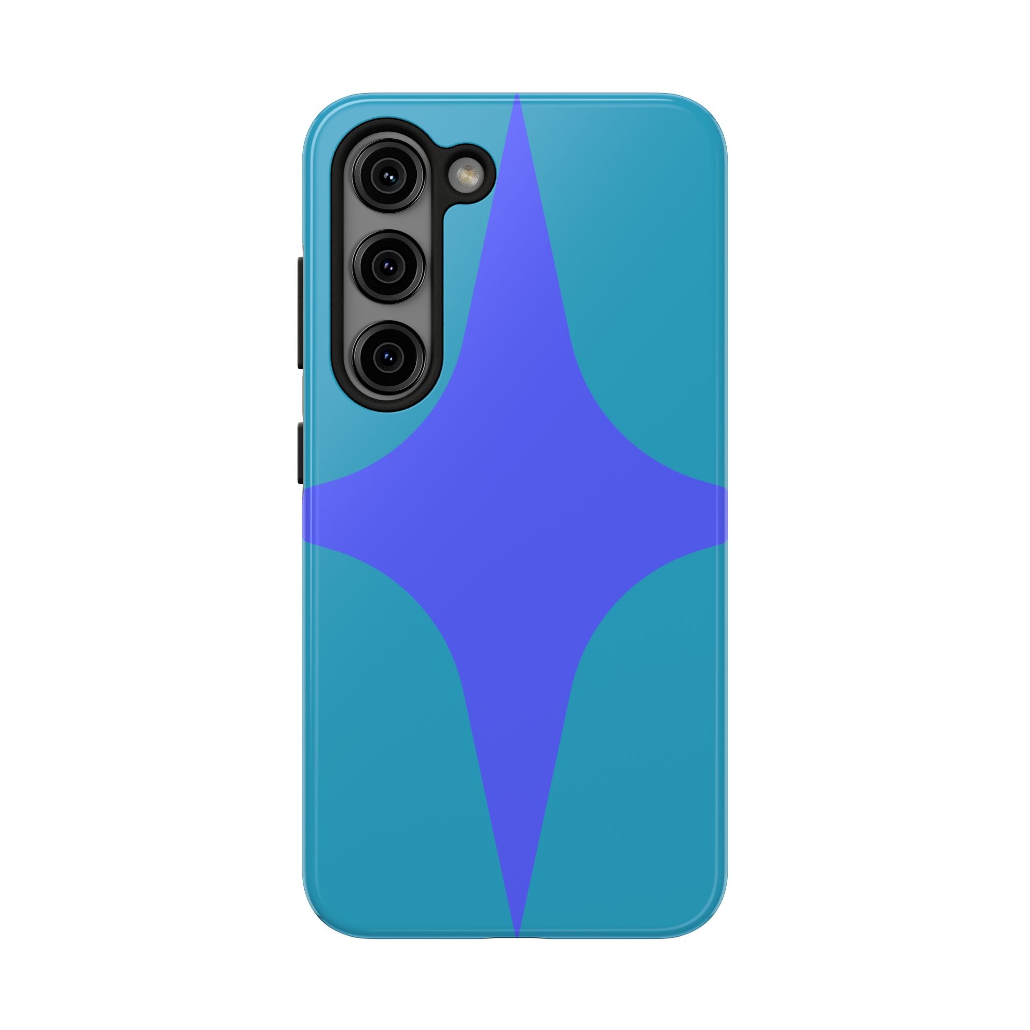 Teal & Indigo Starburst Tough Phone Case — Durable Protective Phone Case