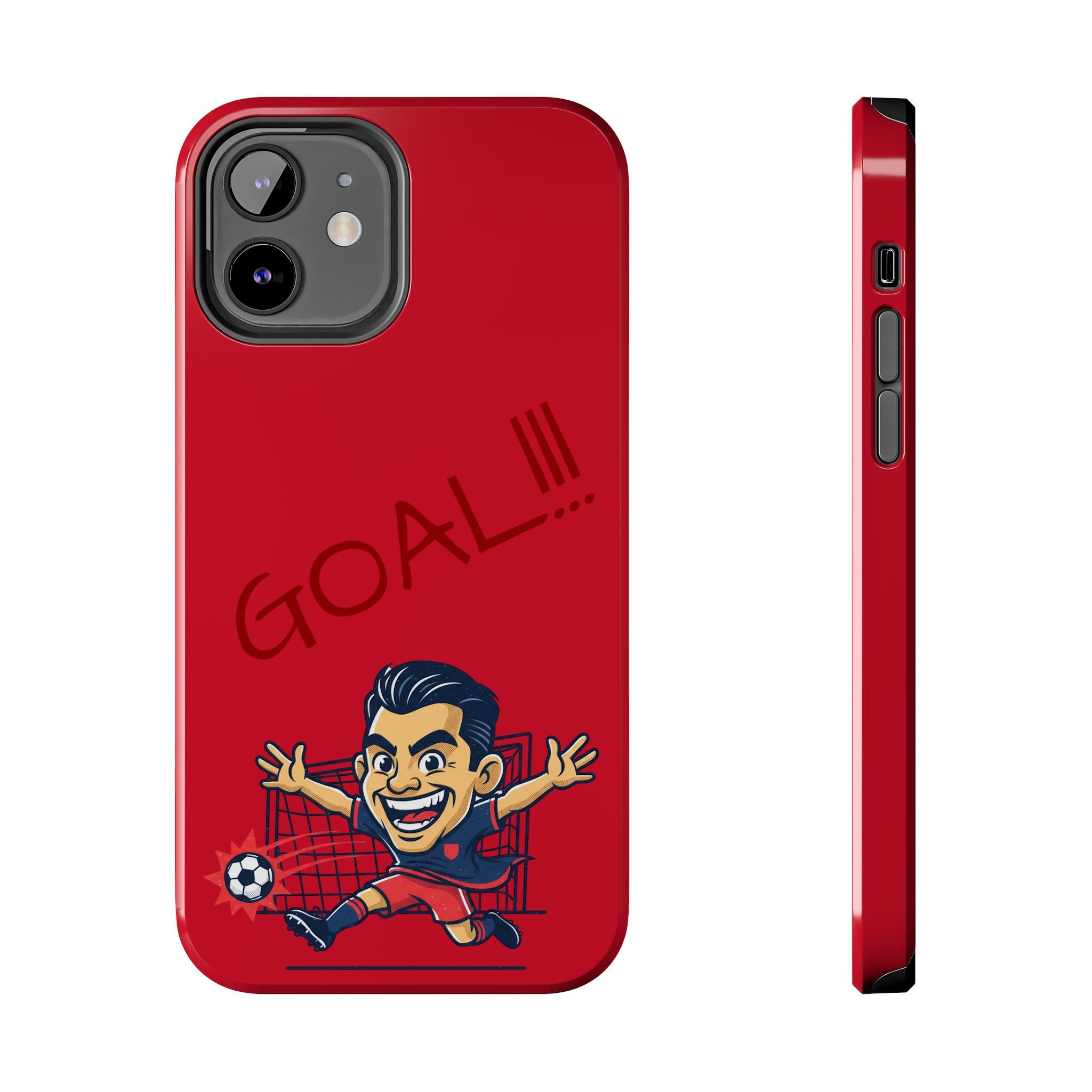 Phone Case — 'GOAL!!!' Cartoon Soccer Player Tough Protective Case