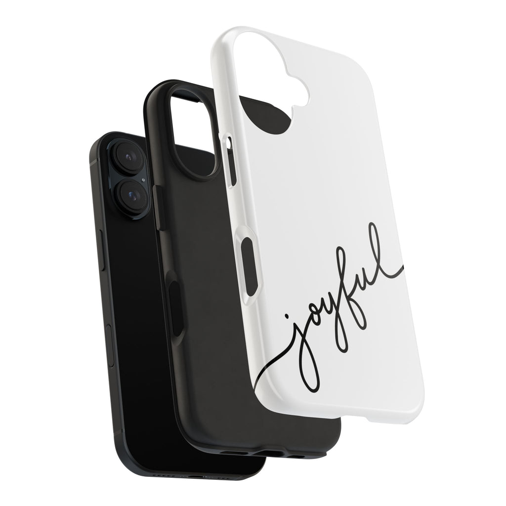 Joyful Tough Phone Case — Minimal Script Protective Phone Cover