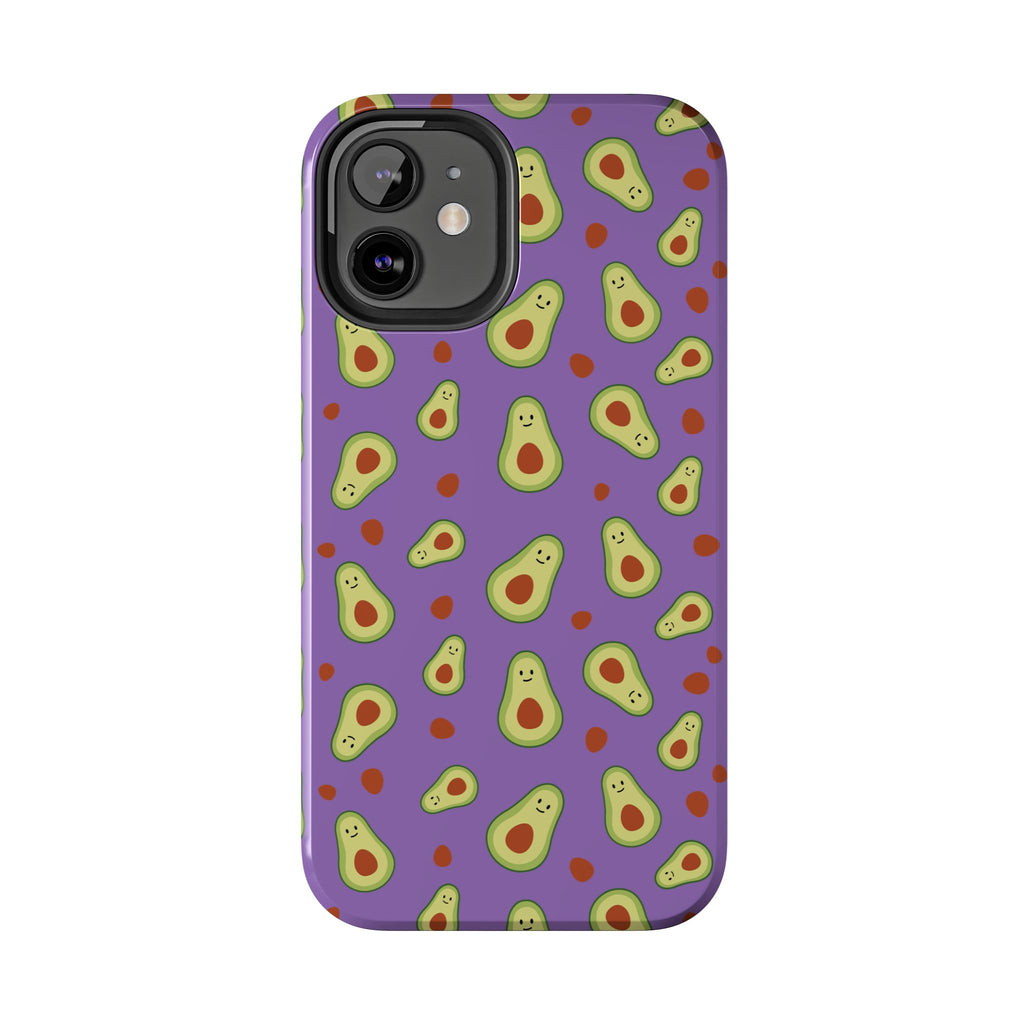 Avocado Pattern Tough Phone Case — Cute Purple Avocado Phone Cover
