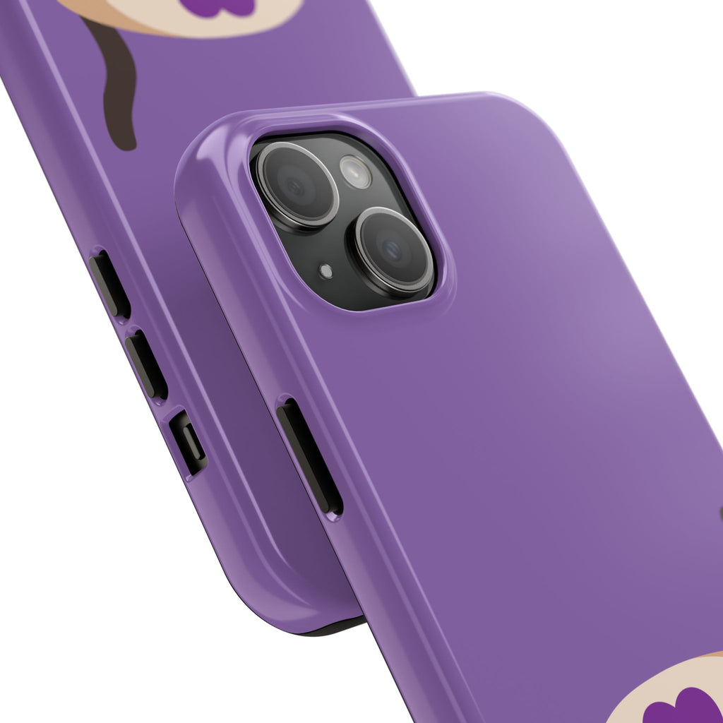 Purple Cute Cat-in-Bread Tough Phone Case — Cute Cat Heart Design