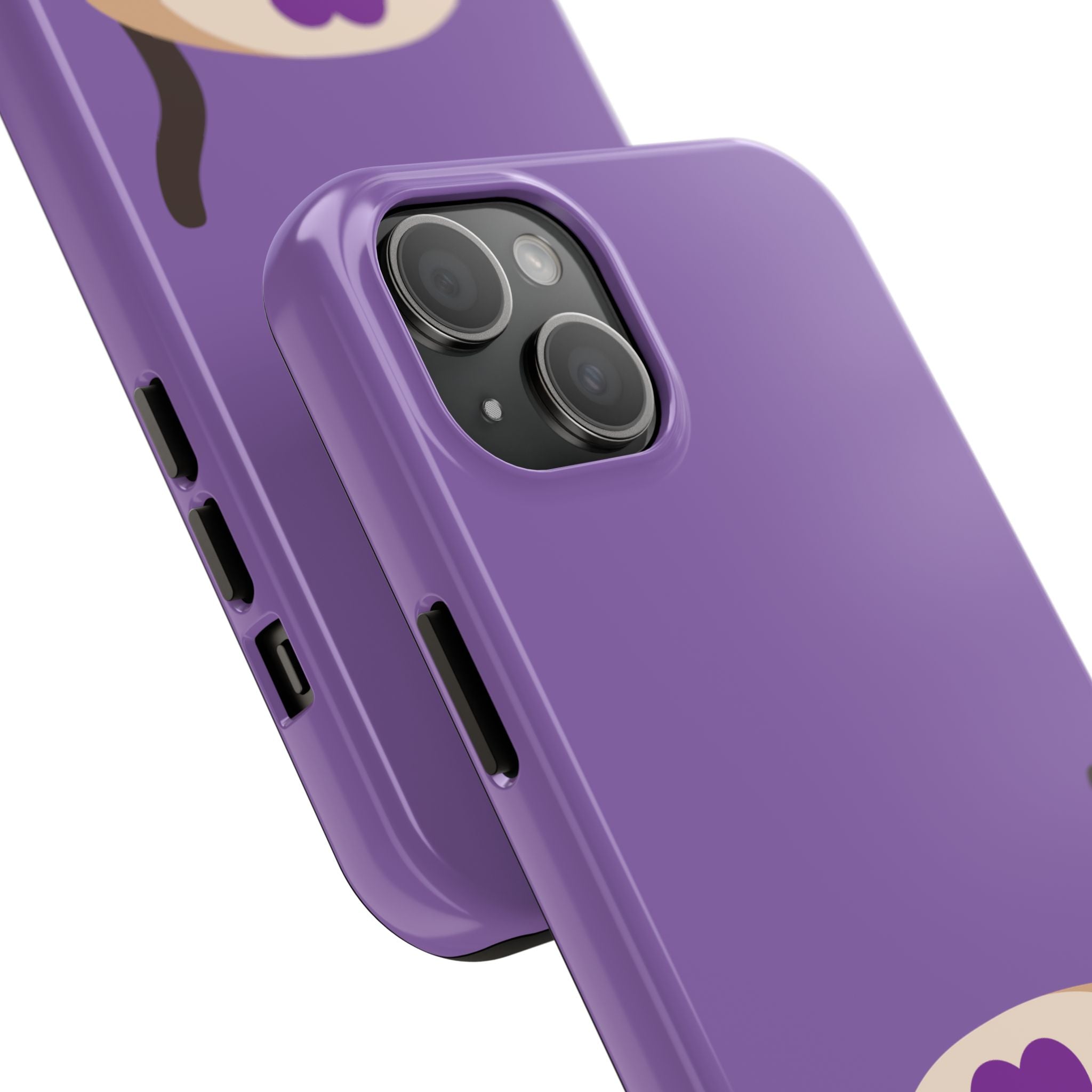 Purple Cute Cat-in-Bread Tough Phone Case — Cute Cat Heart Design