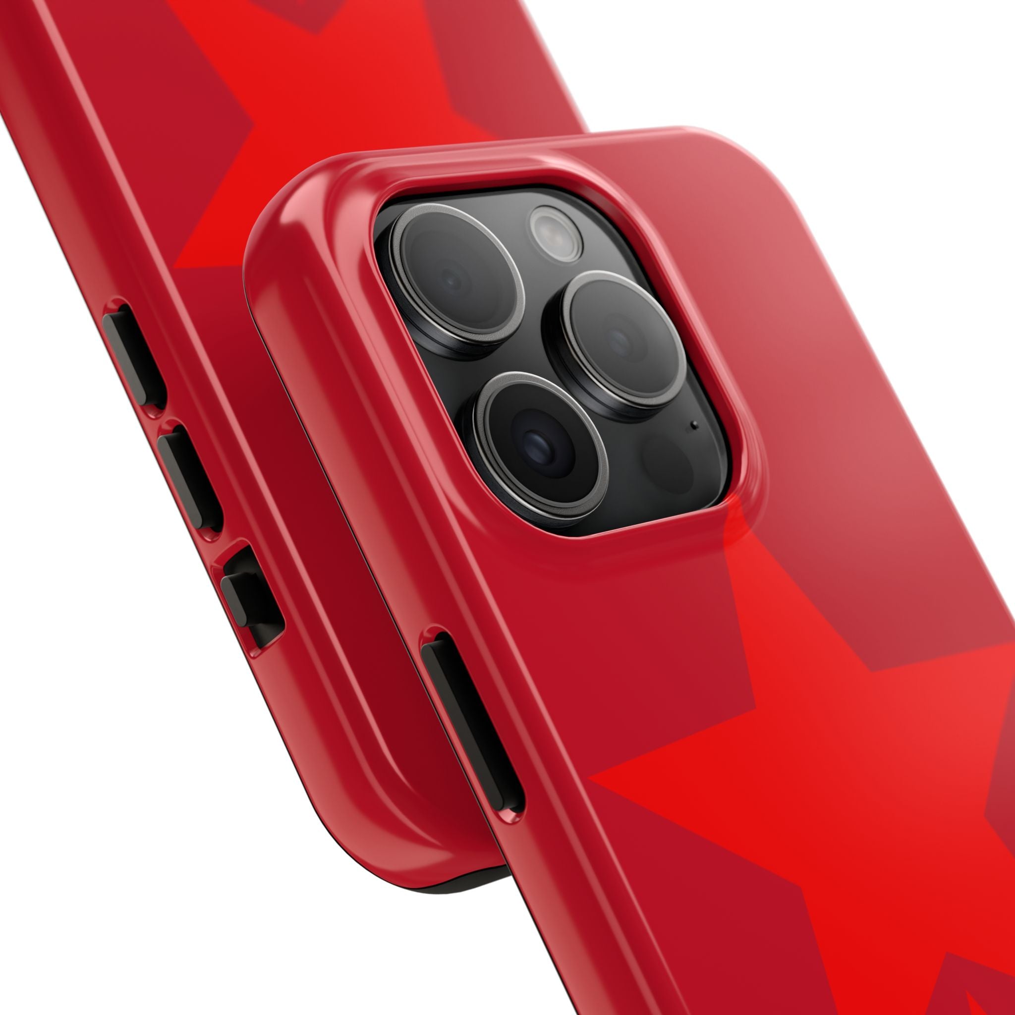 Red Star Tough Phone Case — Dual-Star Protective iPhone Cover