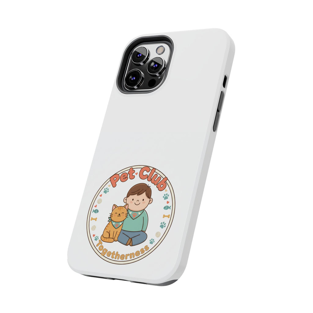 Pet Club Tough Phone Case — Cute Boy & Cat Illustration, "Togetherness" Design