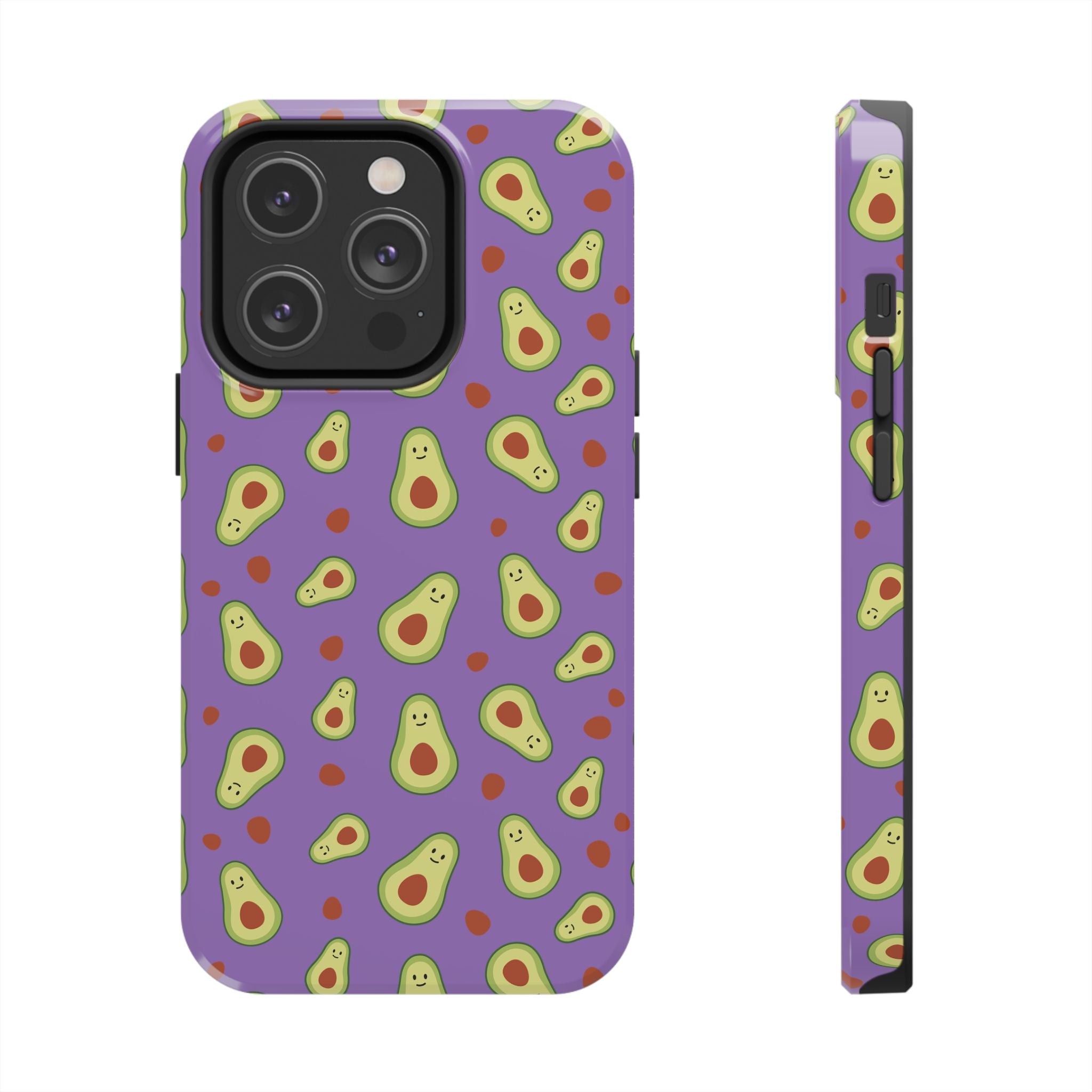 Avocado Pattern Tough Phone Case — Cute Purple Avocado Phone Cover