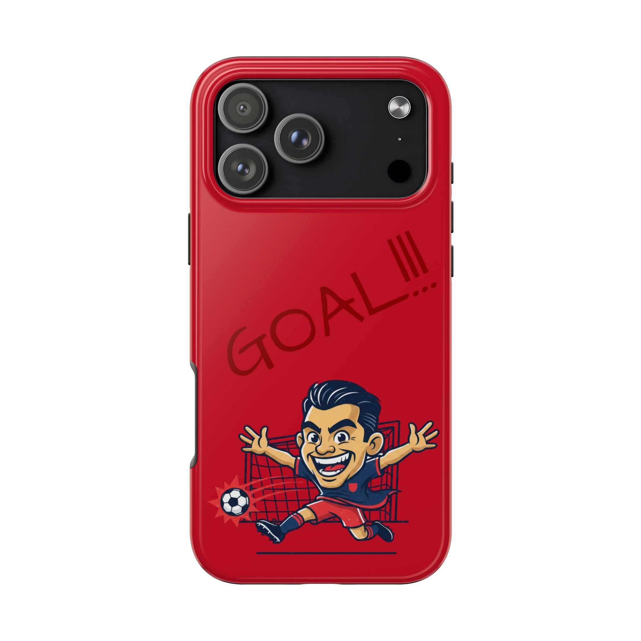 Phone Case — 'GOAL!!!' Cartoon Soccer Player Tough Protective Case