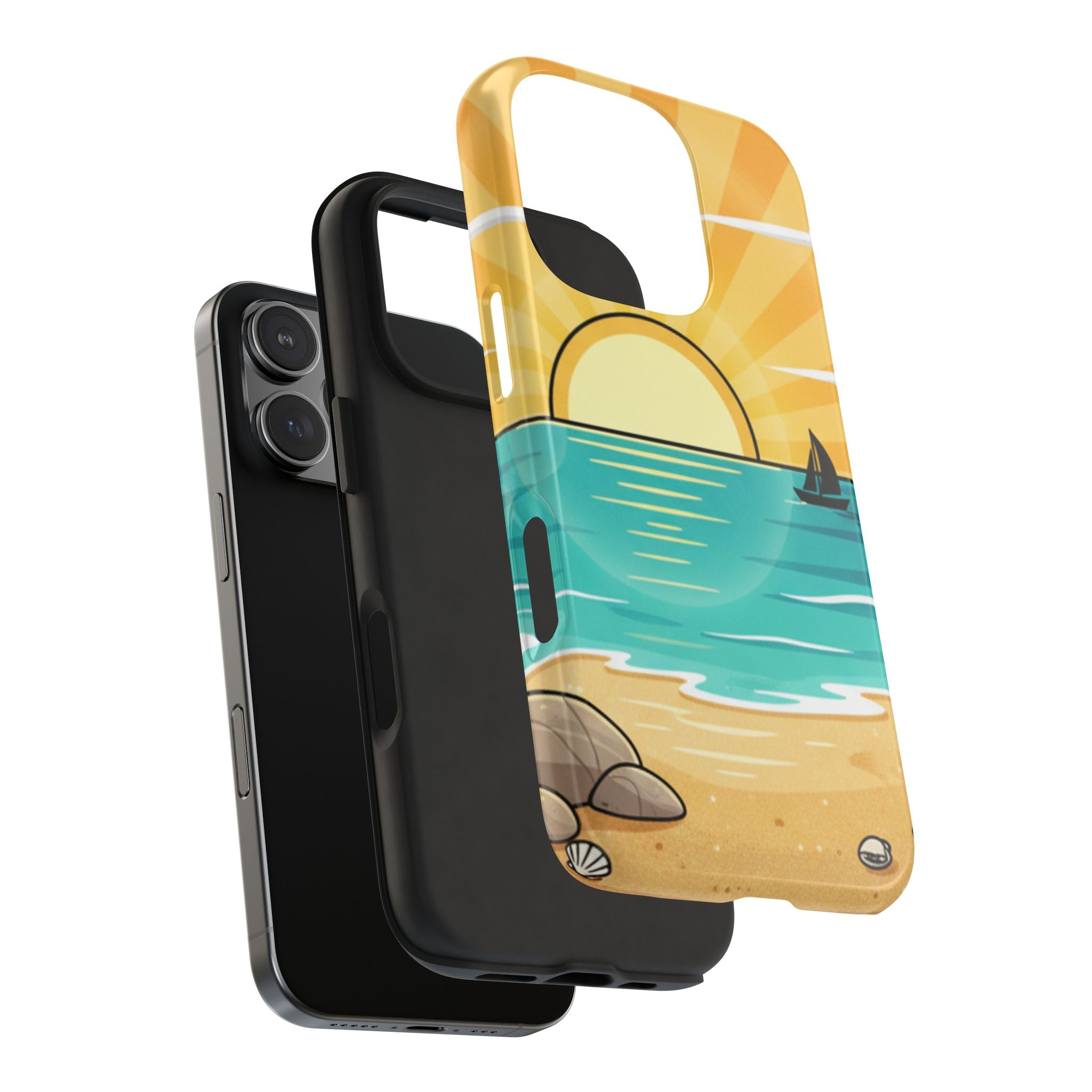 Tough Phone Case — Sunset Beach Sailboat Design