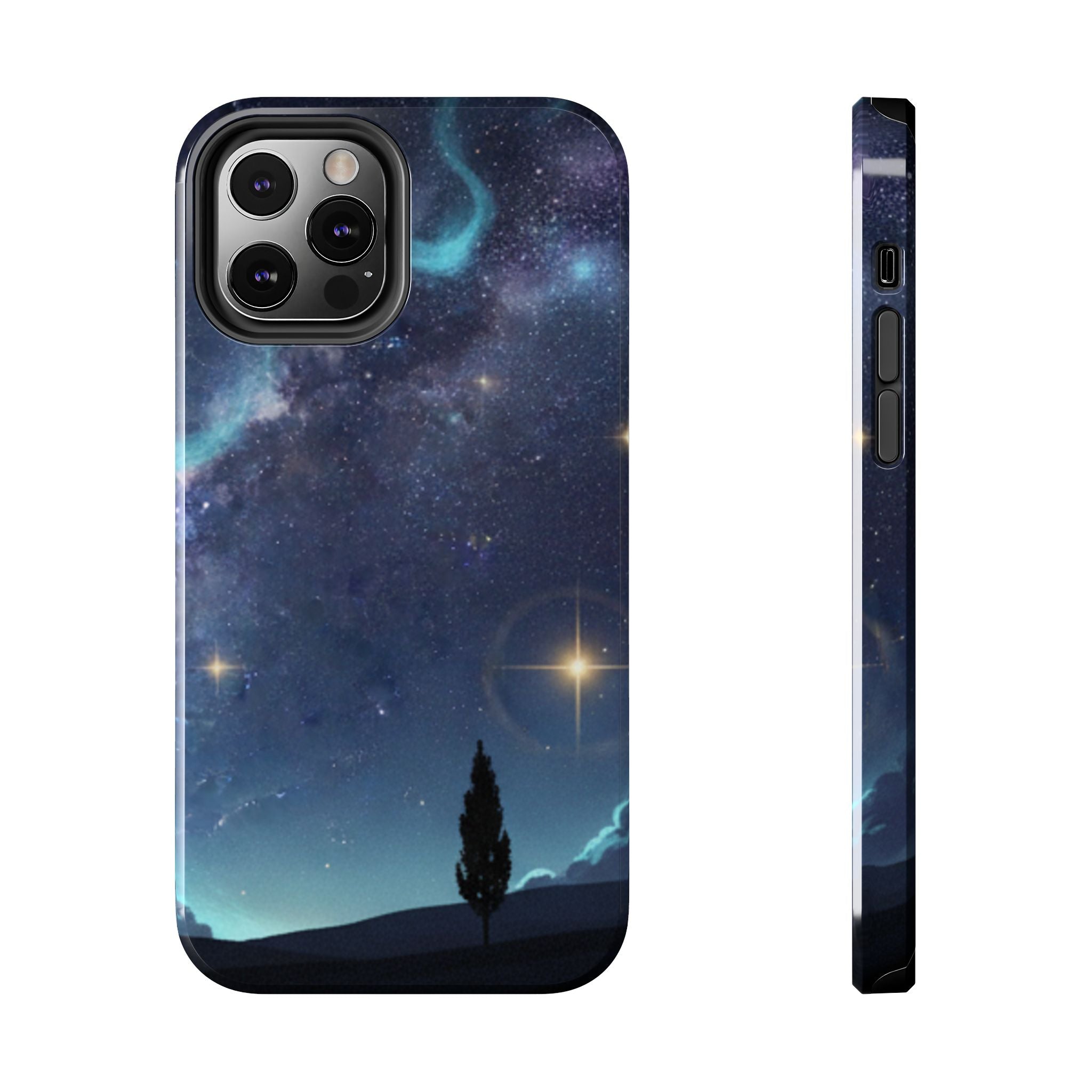 Galaxy Night Sky Tough Phone Case — Starry Landscape Protective Phone Cover