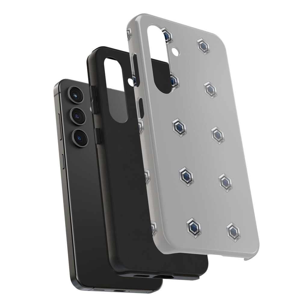 Tough Phone Case — Minimal Hex Rivet Armor (Gray)