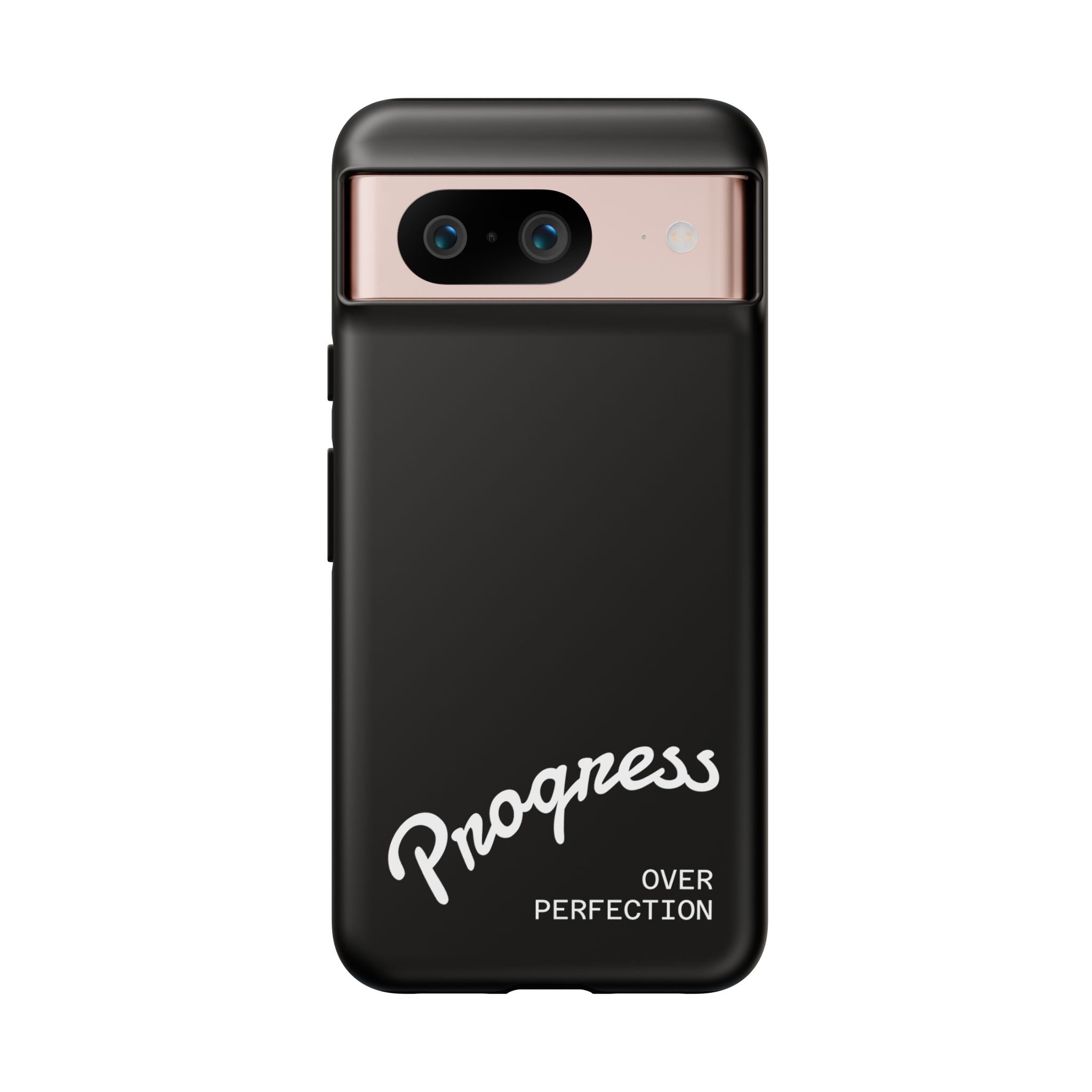 Phone Case - "Progress Over Perfection" Glossy Black Protective Cover