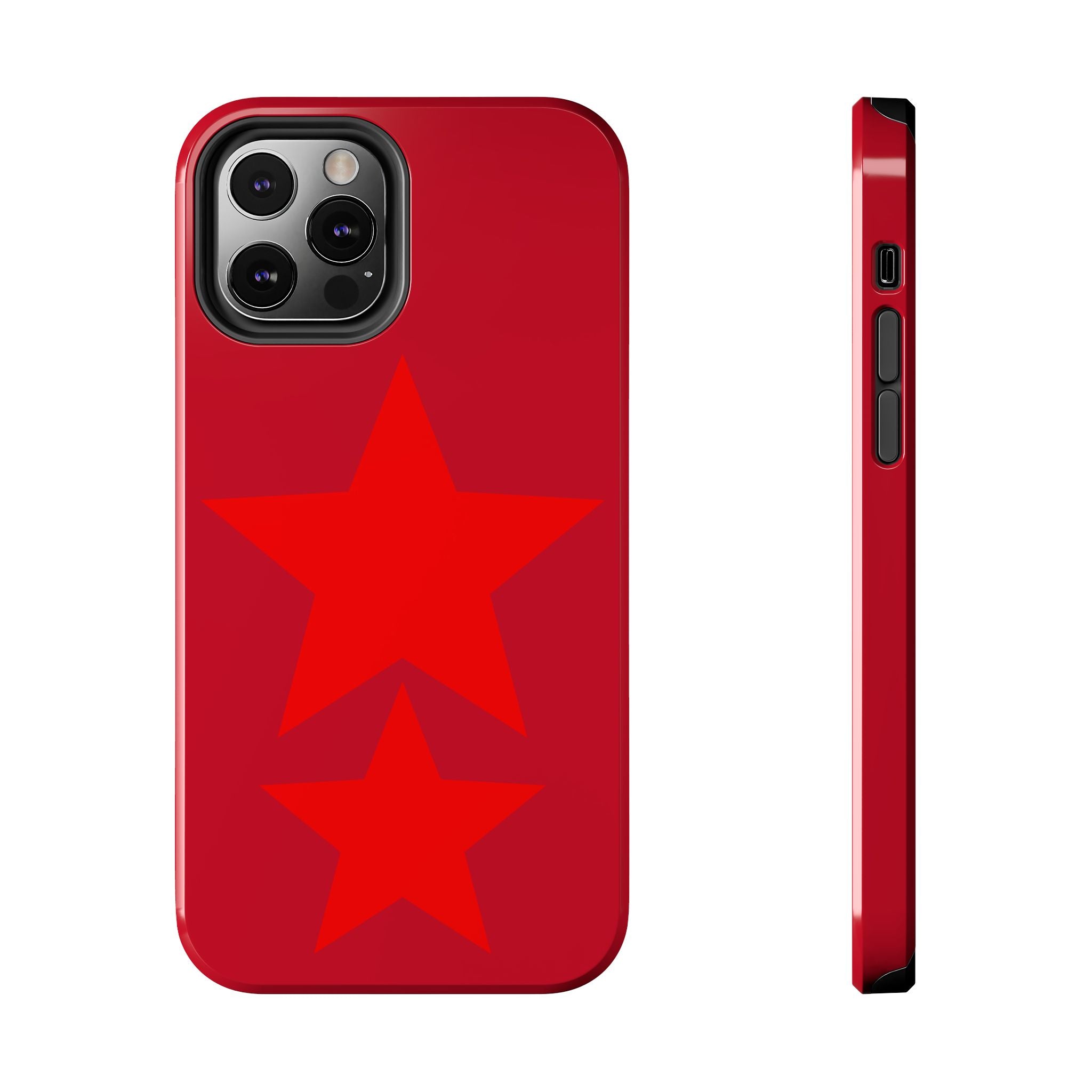 Red Star Tough Phone Case — Dual-Star Protective iPhone Cover
