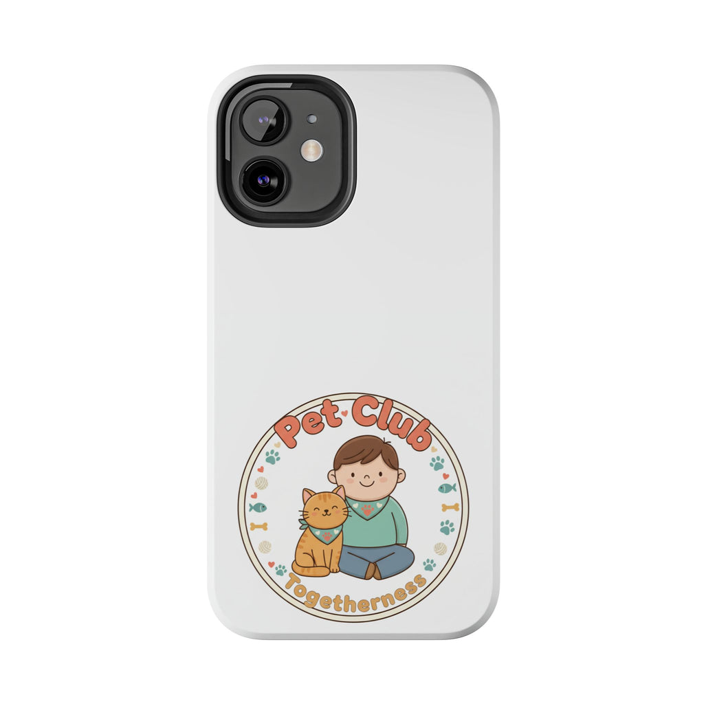 Pet Club Tough Phone Case — Cute Boy & Cat Illustration, "Togetherness" Design