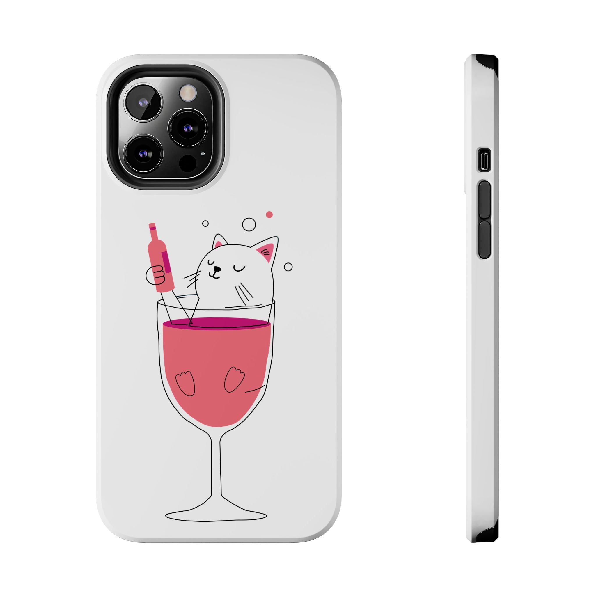 Cat Wine Phone Case — Cute Cat in Wine Glass Protective Case