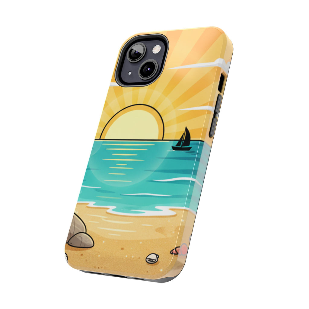 Tough Phone Case — Sunset Beach Sailboat Design