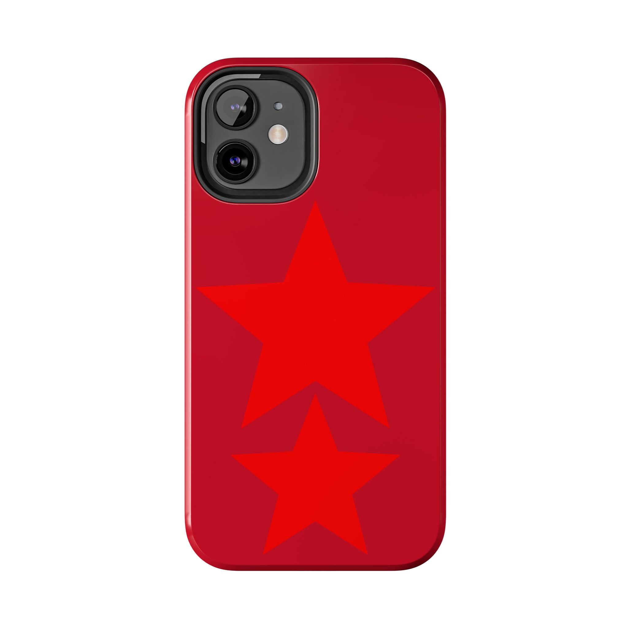 Red Star Tough Phone Case — Dual-Star Protective iPhone Cover