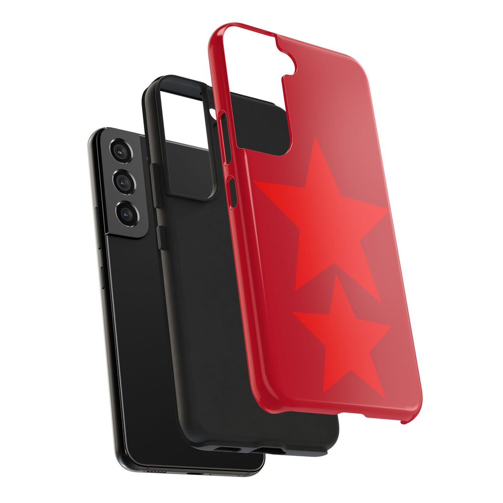 Red Star Tough Phone Case — Dual-Star Protective iPhone Cover