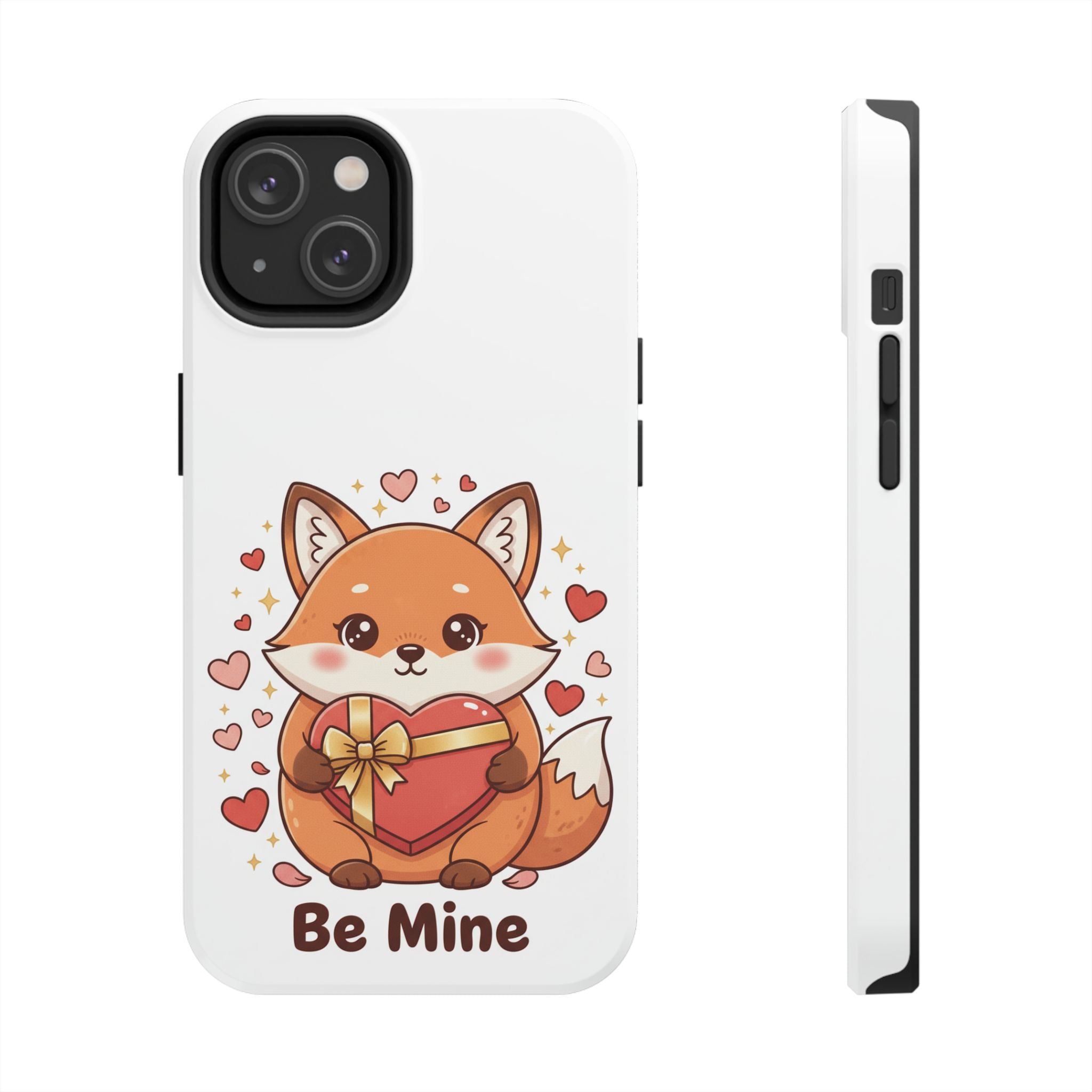Phone Case — Cute Valentine Fox 'Be Mine' Protective Tough Case