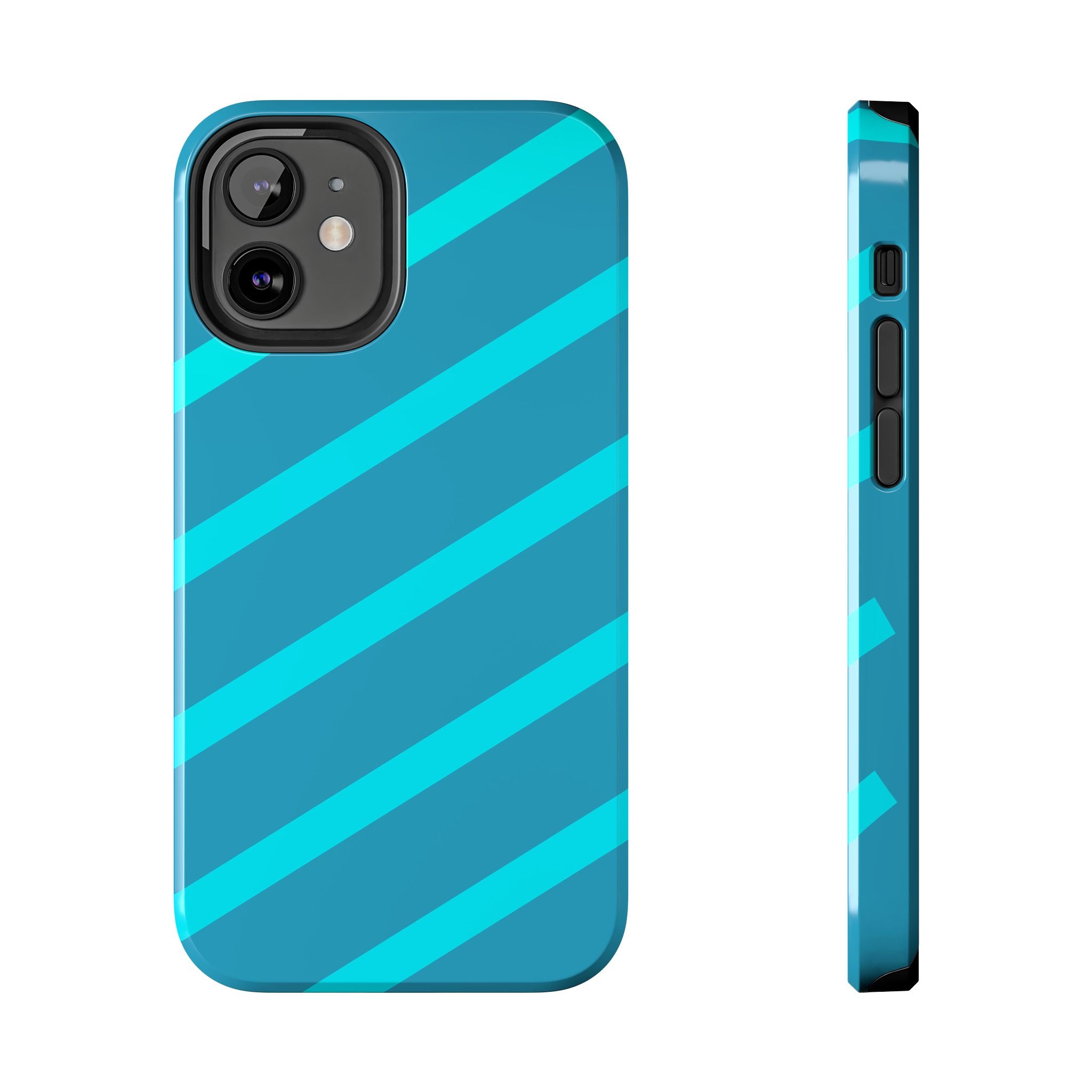 Tough Phone Case — Blue Diagonal Stripe Shockproof Cover