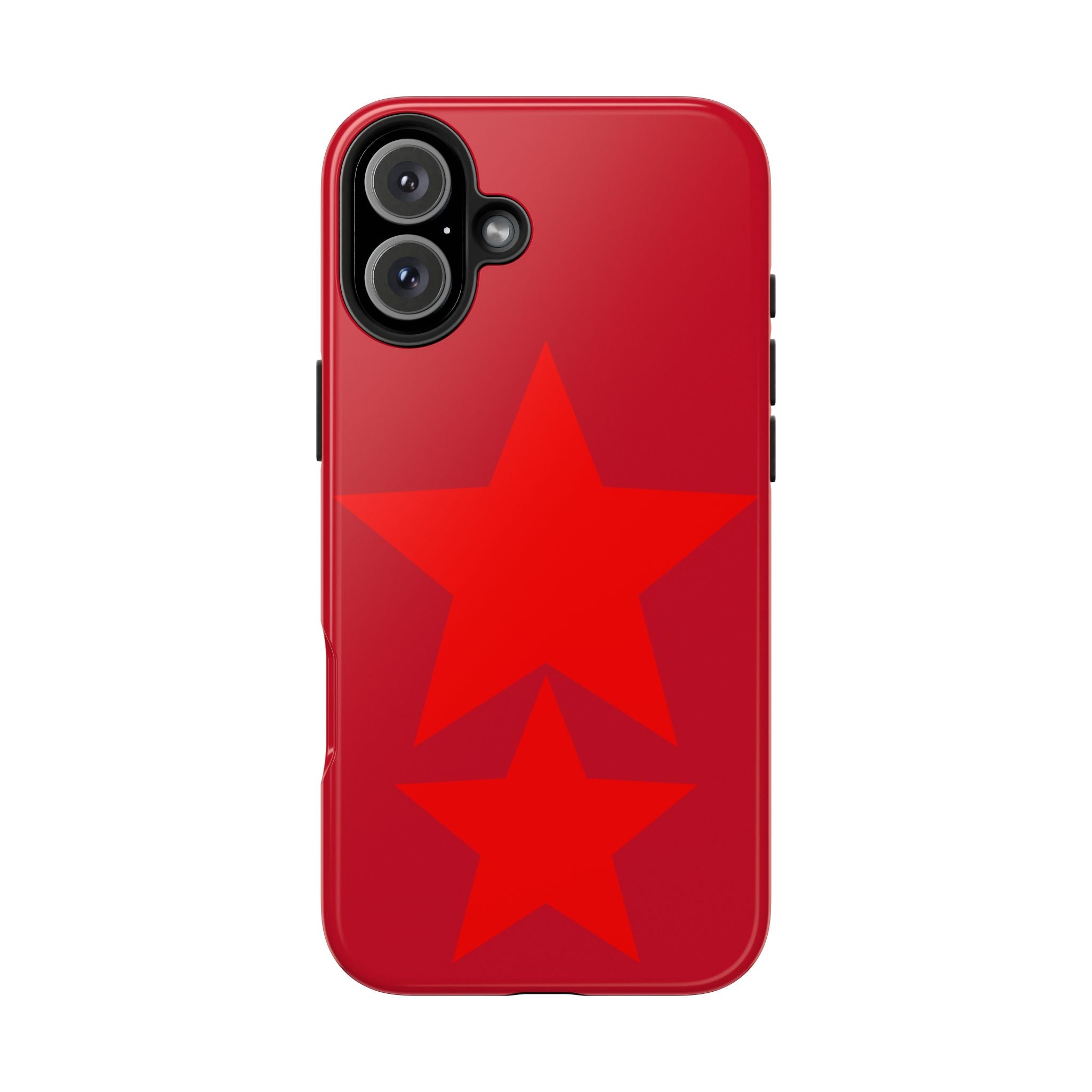Red Star Tough Phone Case — Dual-Star Protective iPhone Cover