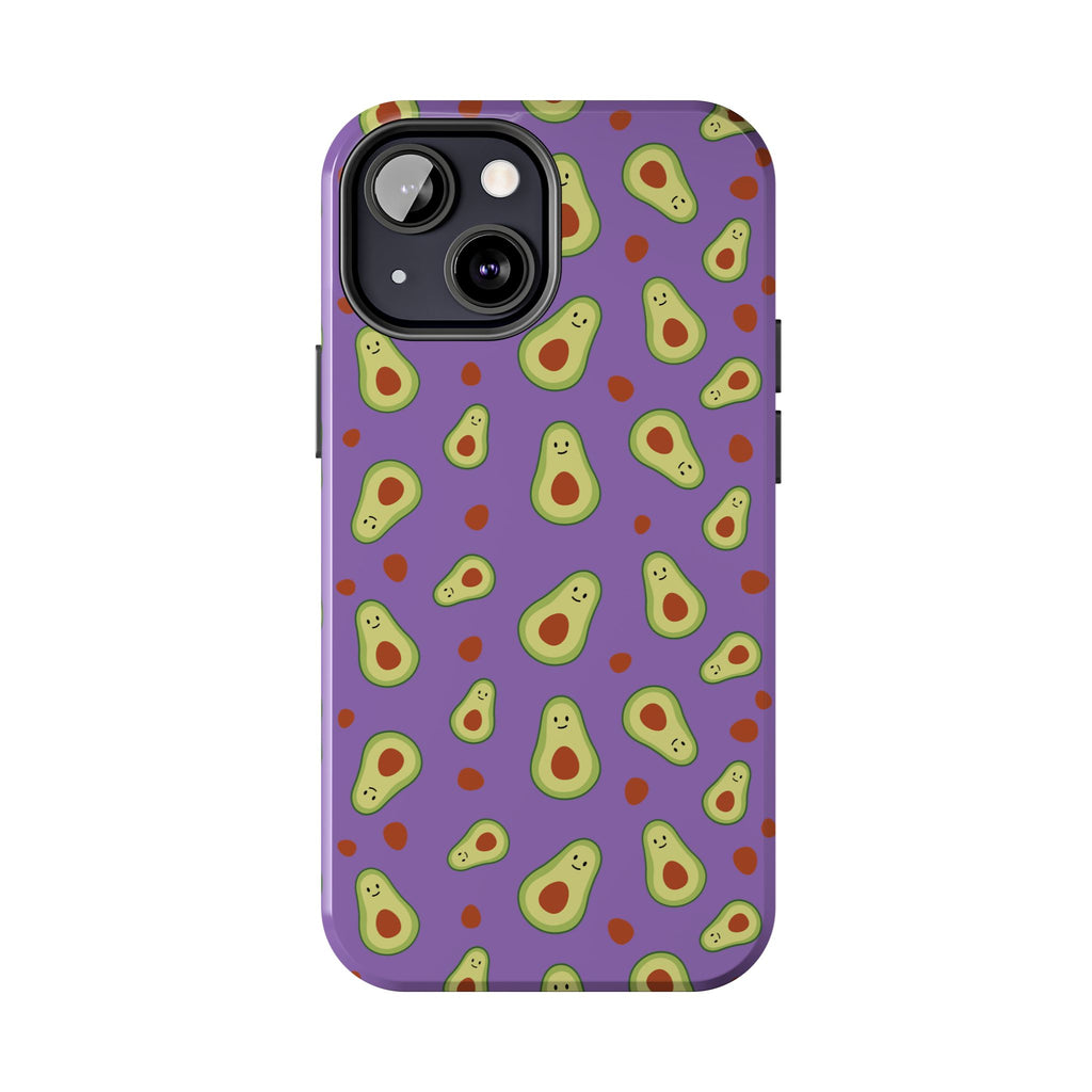 Avocado Pattern Tough Phone Case — Cute Purple Avocado Phone Cover