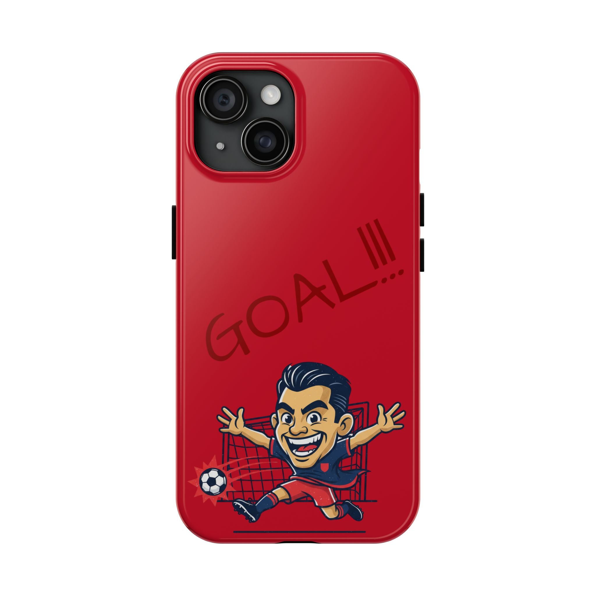 Phone Case — 'GOAL!!!' Cartoon Soccer Player Tough Protective Case