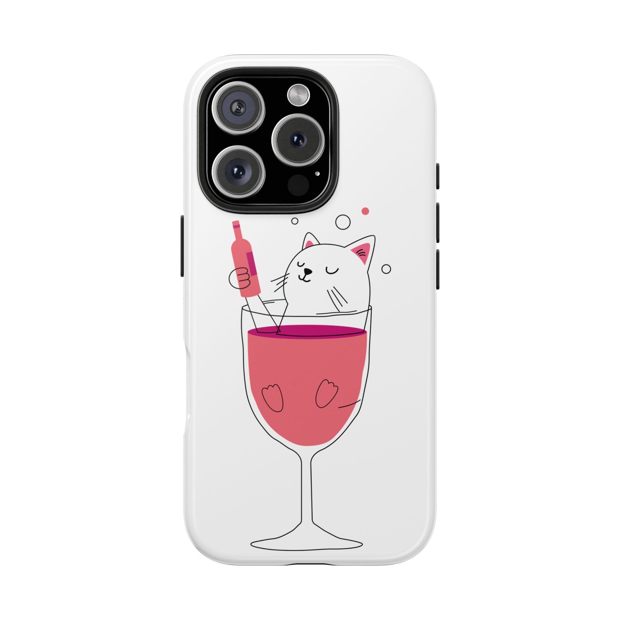 Cat Wine Phone Case — Cute Cat in Wine Glass Protective Case