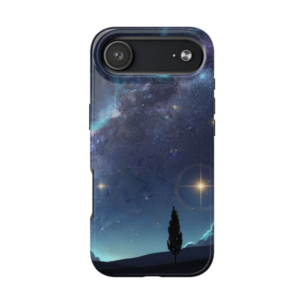 Galaxy Night Sky Tough Phone Case — Starry Landscape Protective Phone Cover