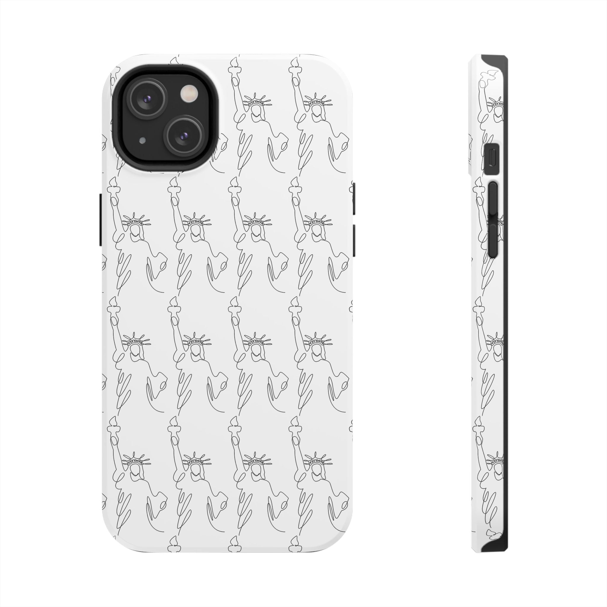 Statue of Liberty Sketch Tough Phone Case — Minimal Patriotic iPhone Cover