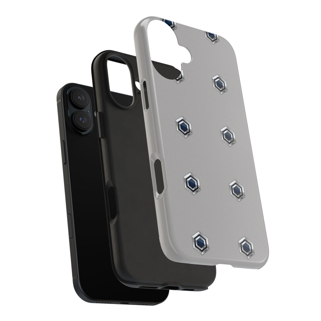 Tough Phone Case — Minimal Hex Rivet Armor (Gray)