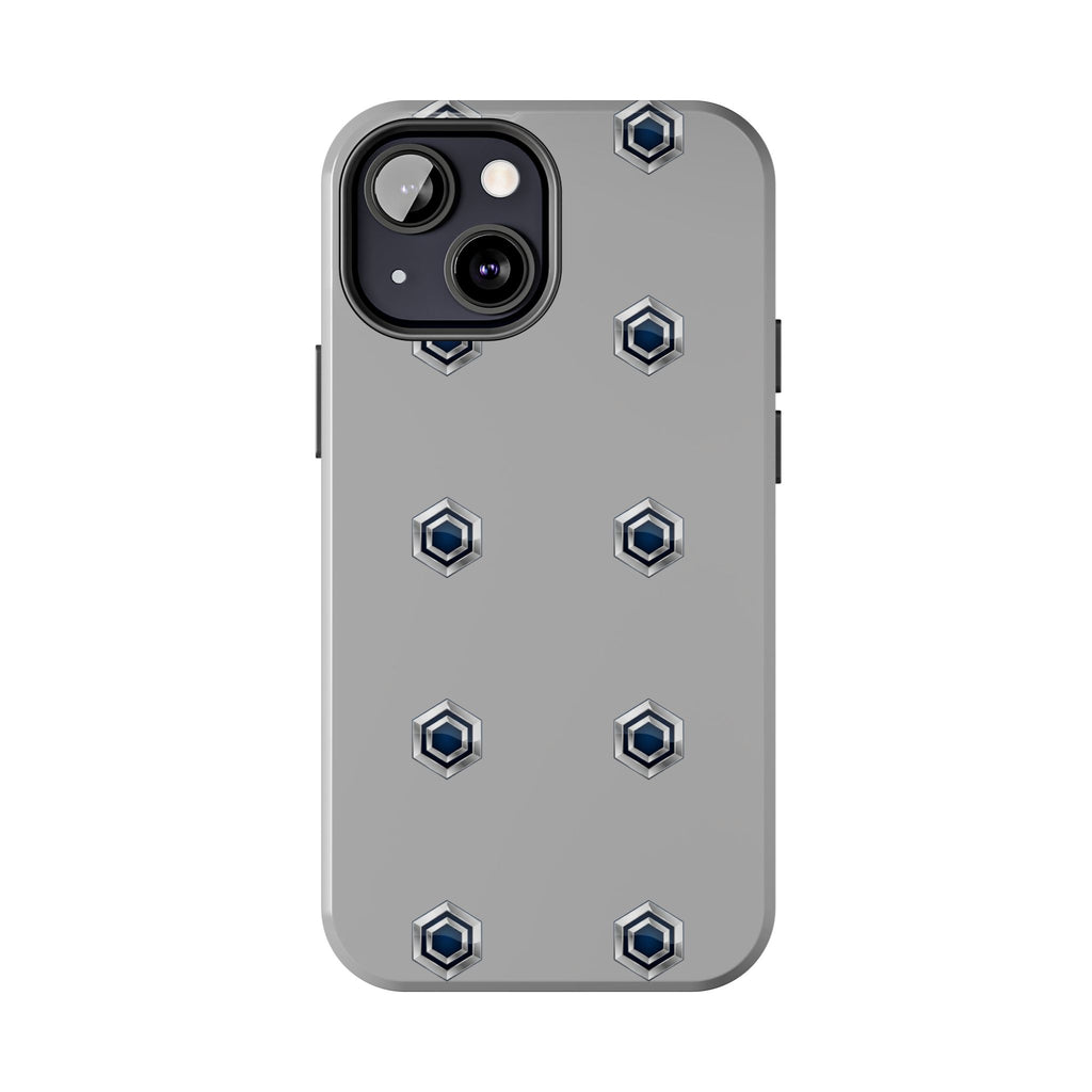 Tough Phone Case — Minimal Hex Rivet Armor (Gray)
