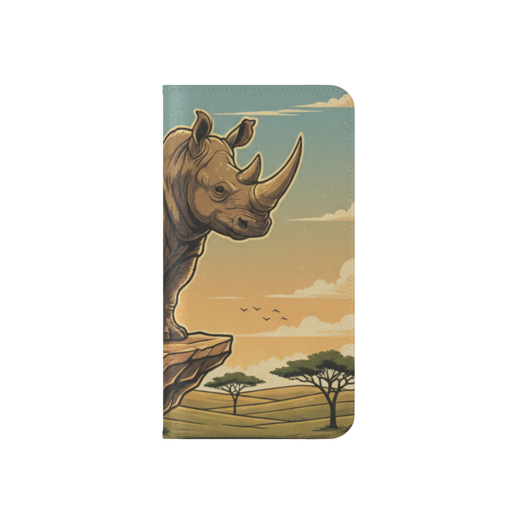 Rhino Sunset Flip Phone Case – Safari Wildlife Wallet Case