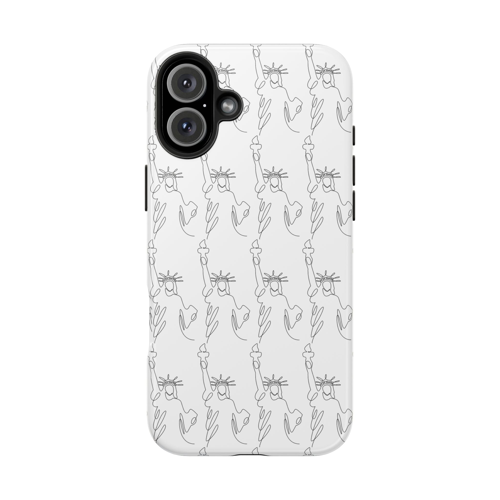 Statue of Liberty Sketch Tough Phone Case — Minimal Patriotic iPhone Cover