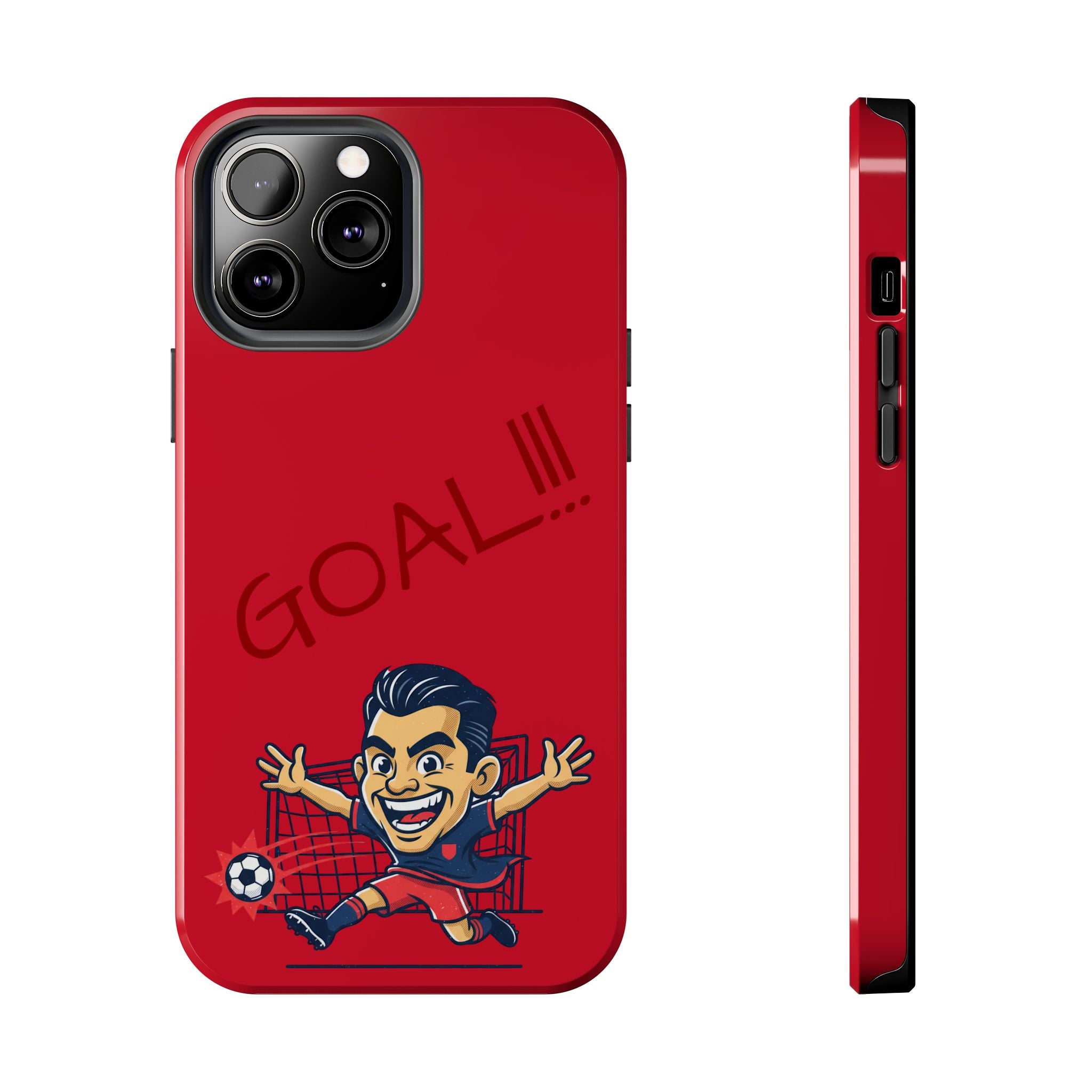 Phone Case — 'GOAL!!!' Cartoon Soccer Player Tough Protective Case