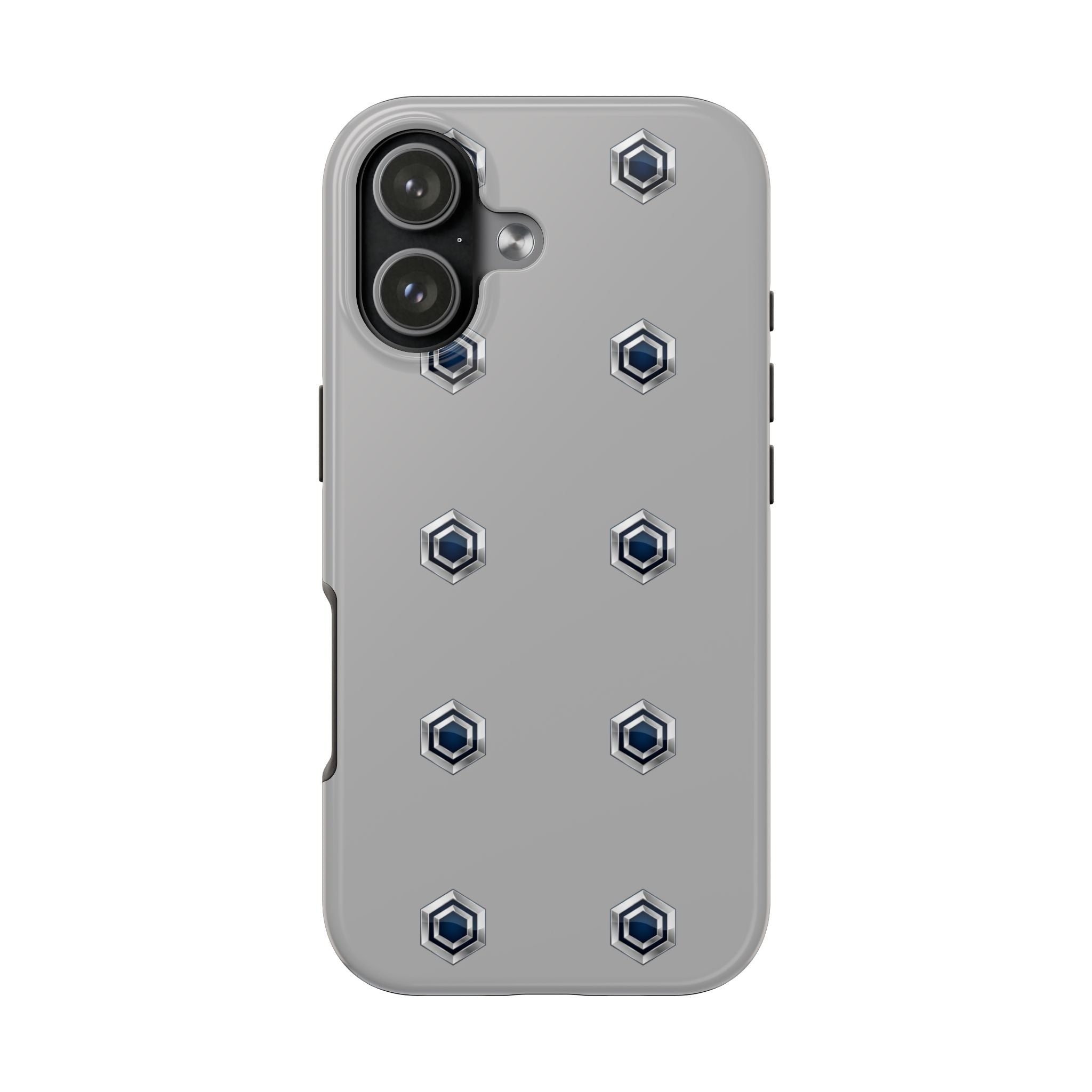Tough Phone Case — Minimal Hex Rivet Armor (Gray)