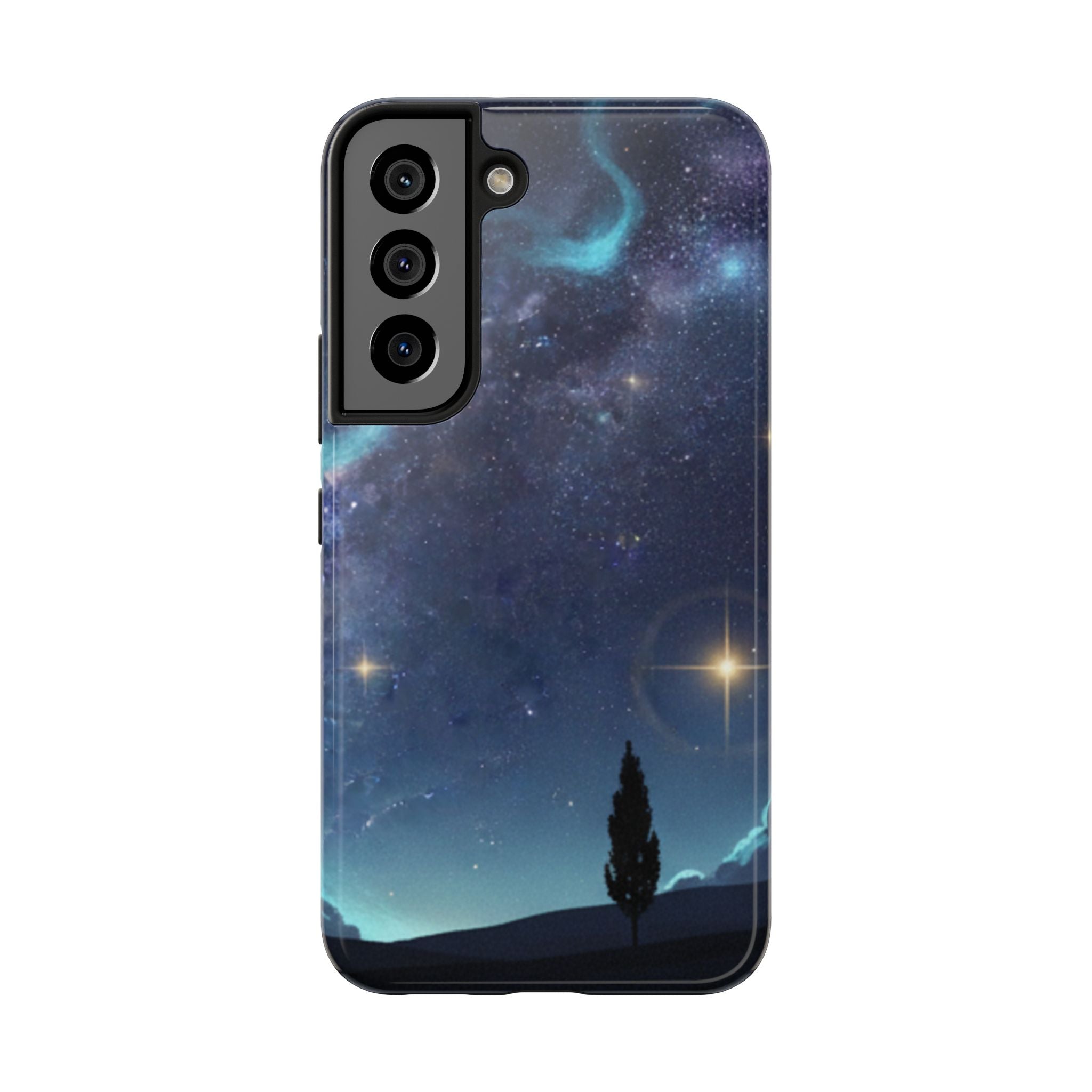 Galaxy Night Sky Tough Phone Case — Starry Landscape Protective Phone Cover