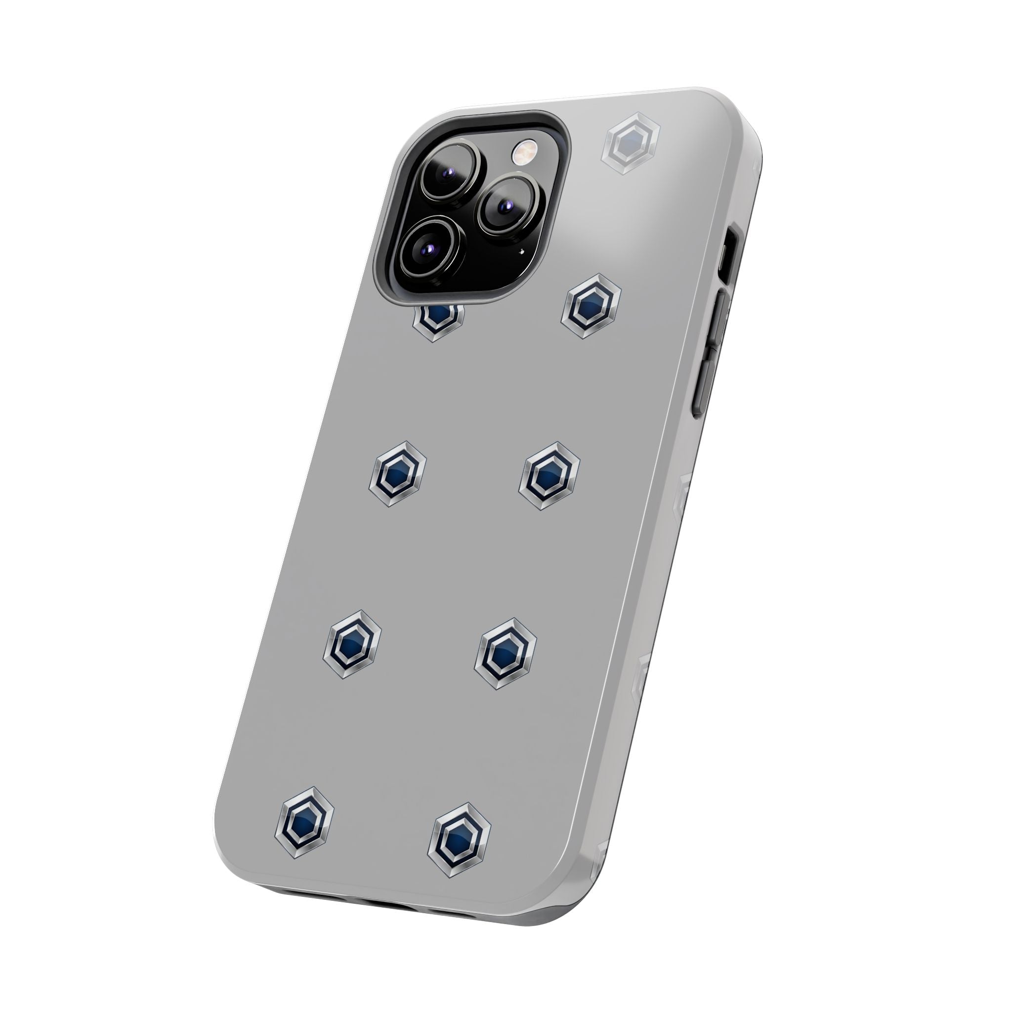 Tough Phone Case — Minimal Hex Rivet Armor (Gray)