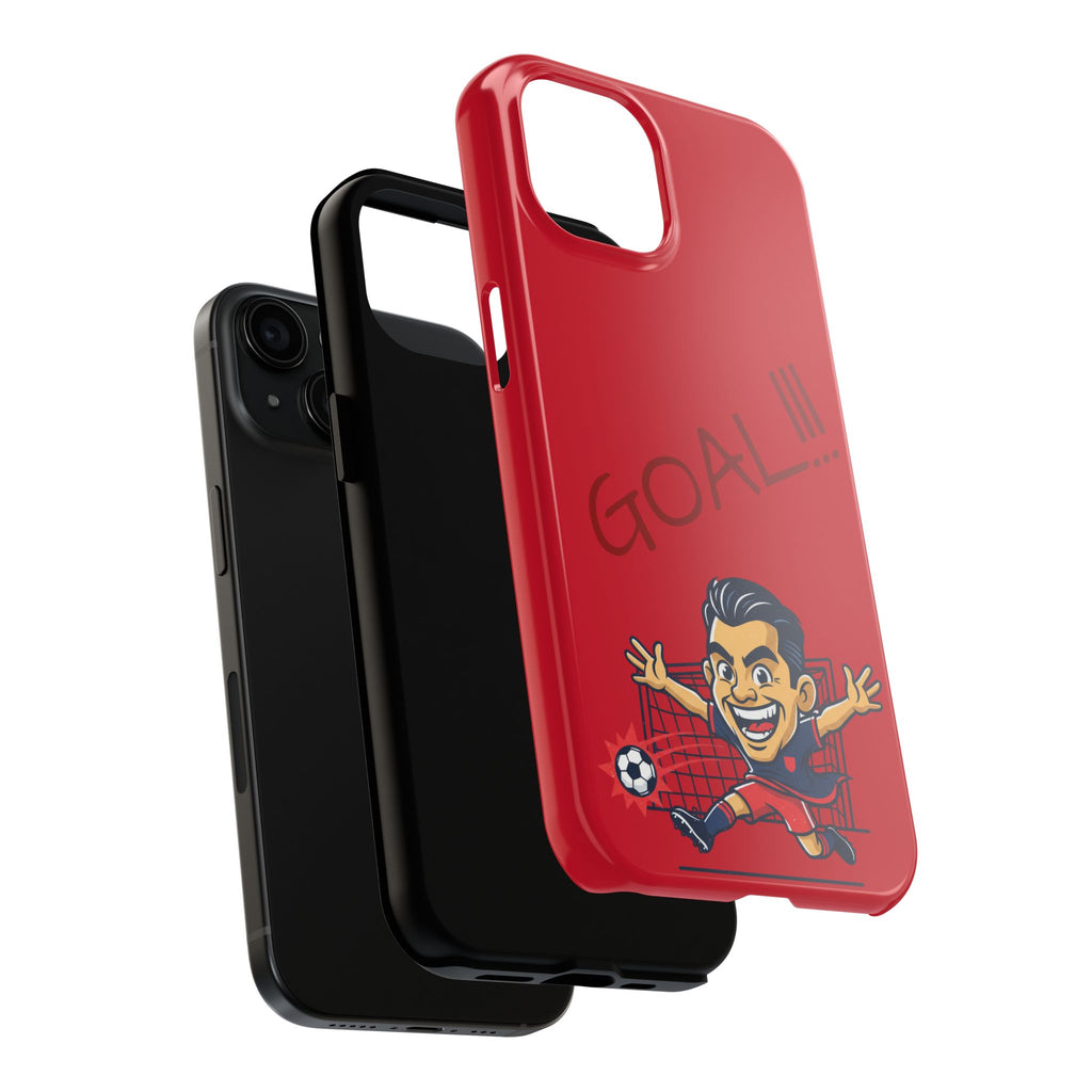 Phone Case — 'GOAL!!!' Cartoon Soccer Player Tough Protective Case