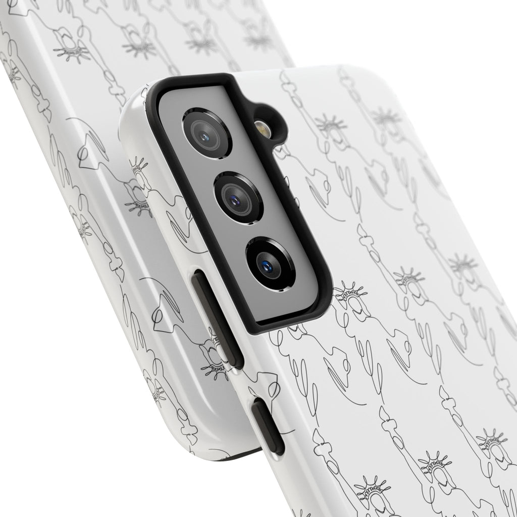 Statue of Liberty Sketch Tough Phone Case — Minimal Patriotic iPhone Cover